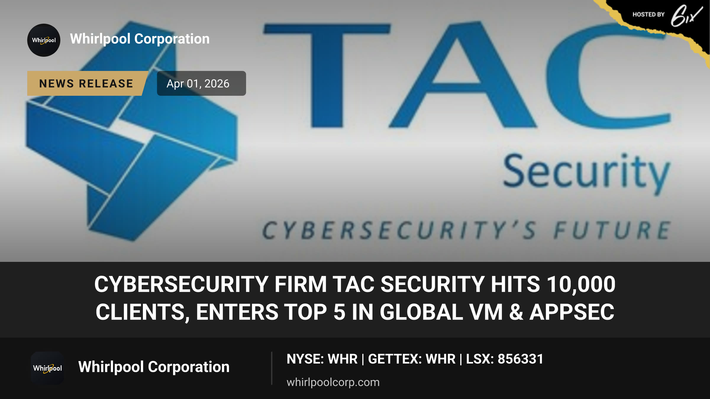 Cybersecurity Firm TAC Security Hits 10,000 Clients, Enters Top 5 in Global VM & AppSec