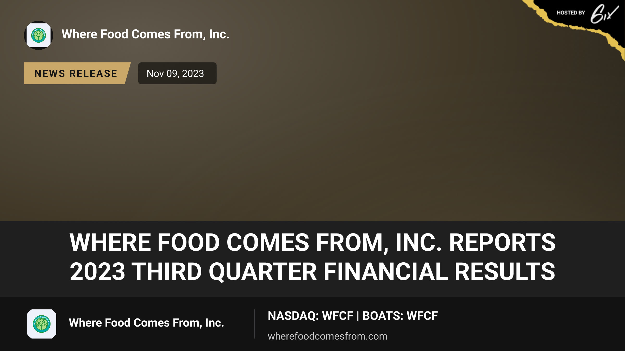 Where Food Comes From, Inc. Reports 2023 Third Quarter Financial Results