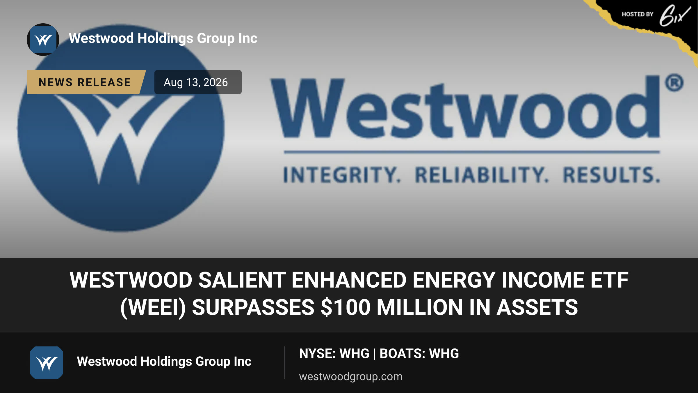 Westwood Salient Enhanced Energy Income ETF (WEEI) Surpasses $100 Million in Assets
