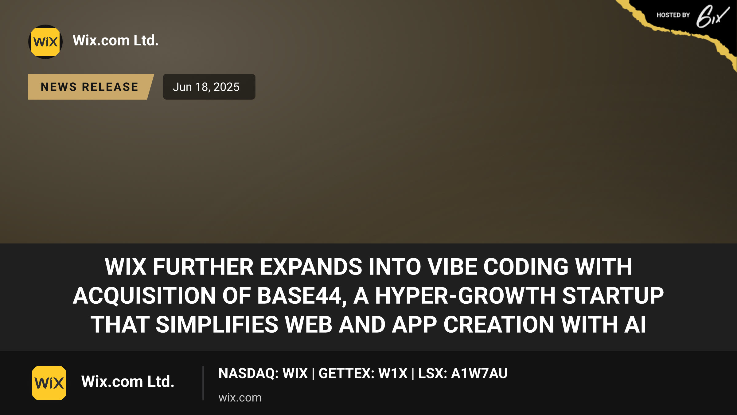 Wix Further Expands into Vibe Coding with Acquisition of Base44, a Hyper-Growth Startup that Simplifies Web and App Creation with AI