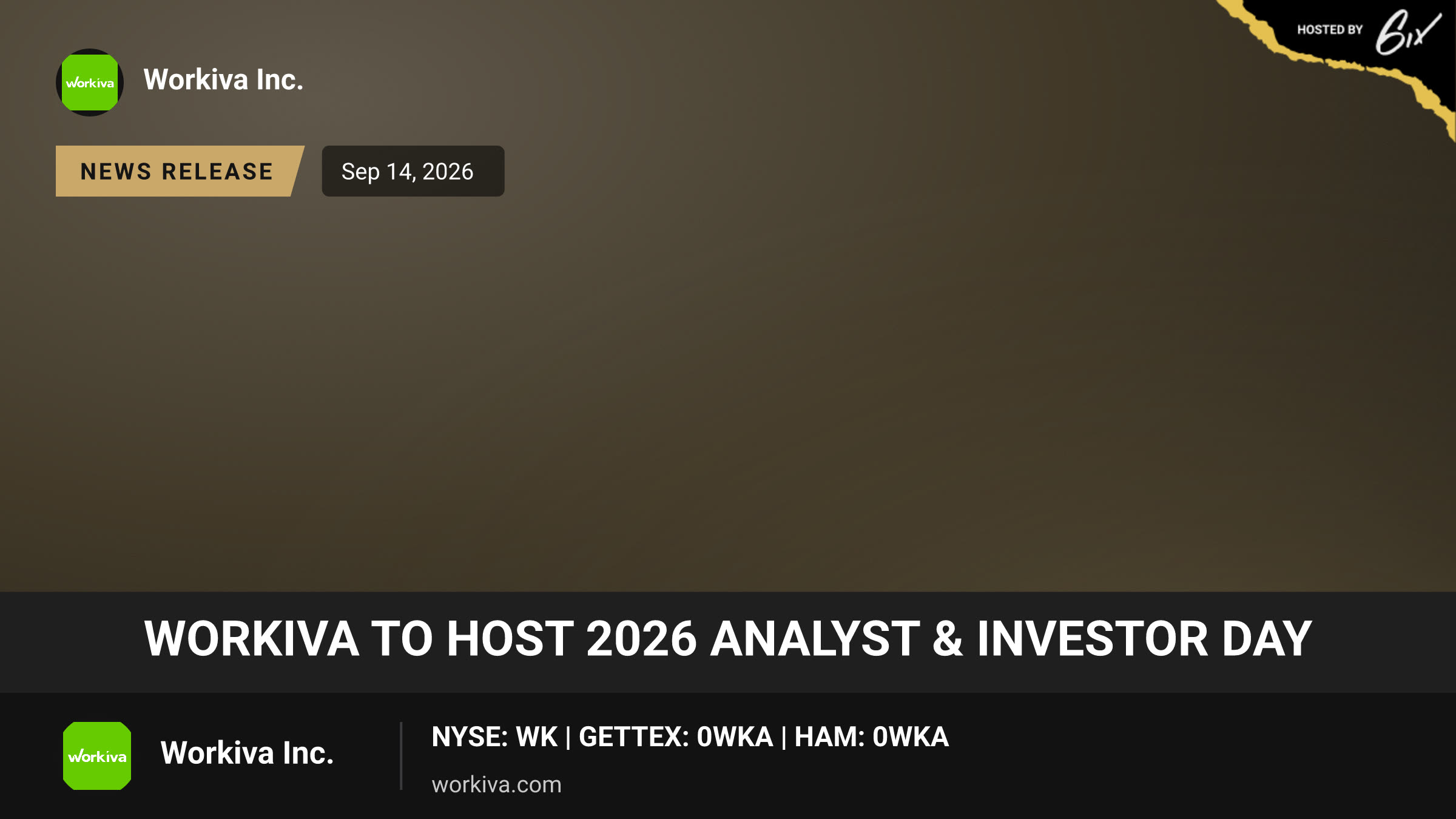 Workiva to Host 2026 Analyst & Investor Day