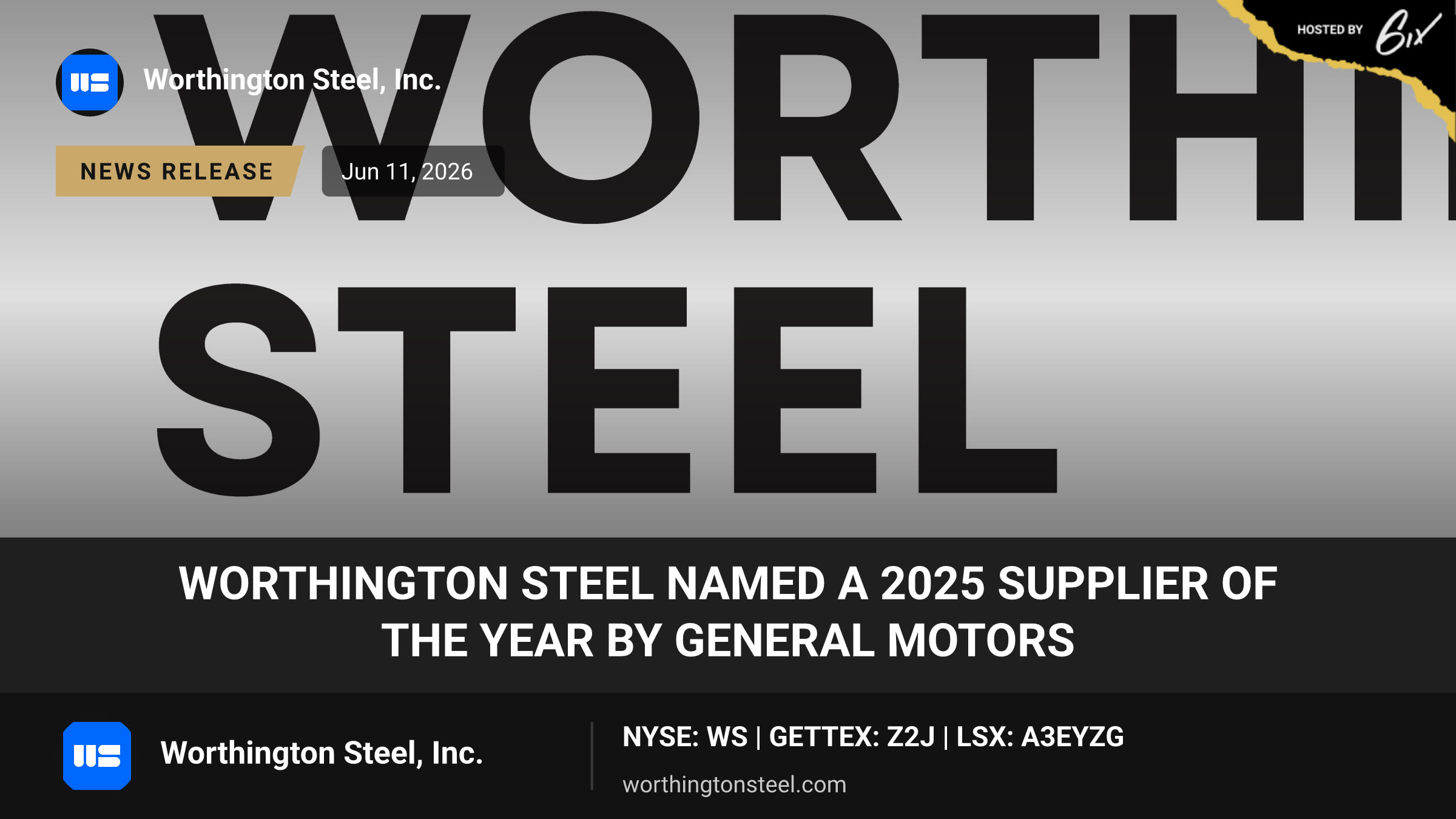 Worthington Steel Named a 2025 Supplier of the Year by General Motors