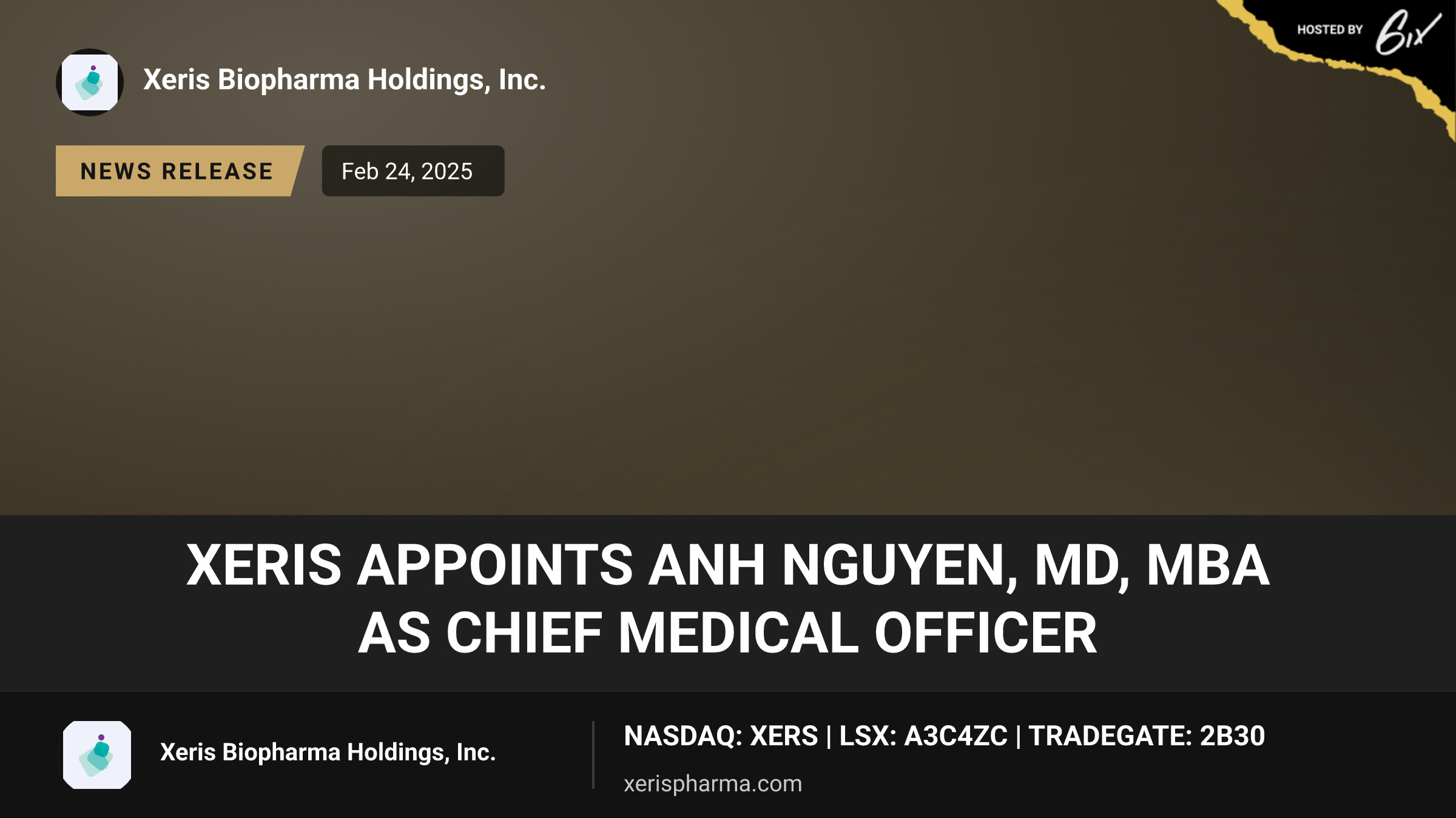 Xeris Appoints Anh Nguyen, MD, MBA as Chief Medical Officer