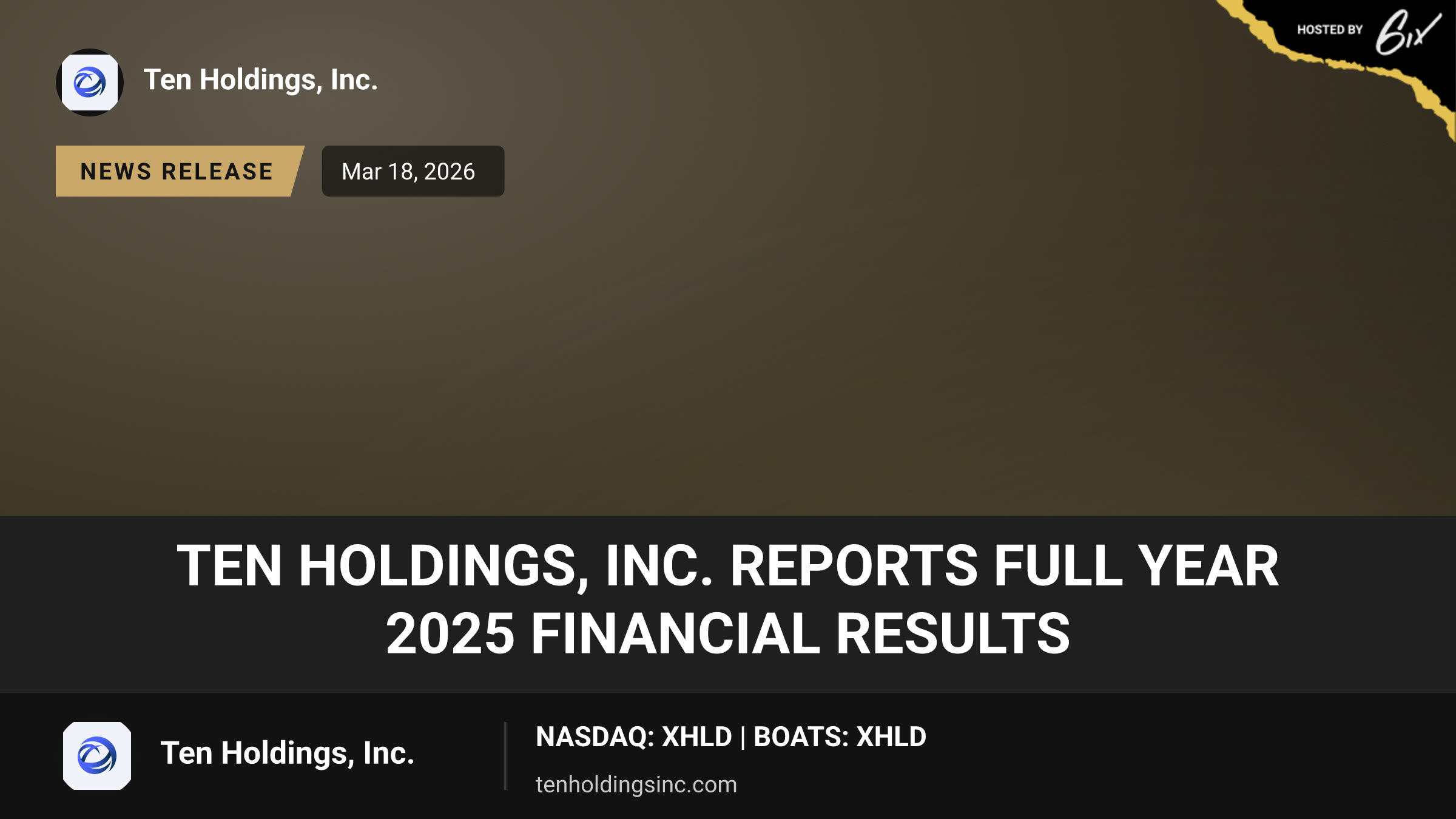 TEN Holdings, Inc. Reports Full Year 2025 Financial Results