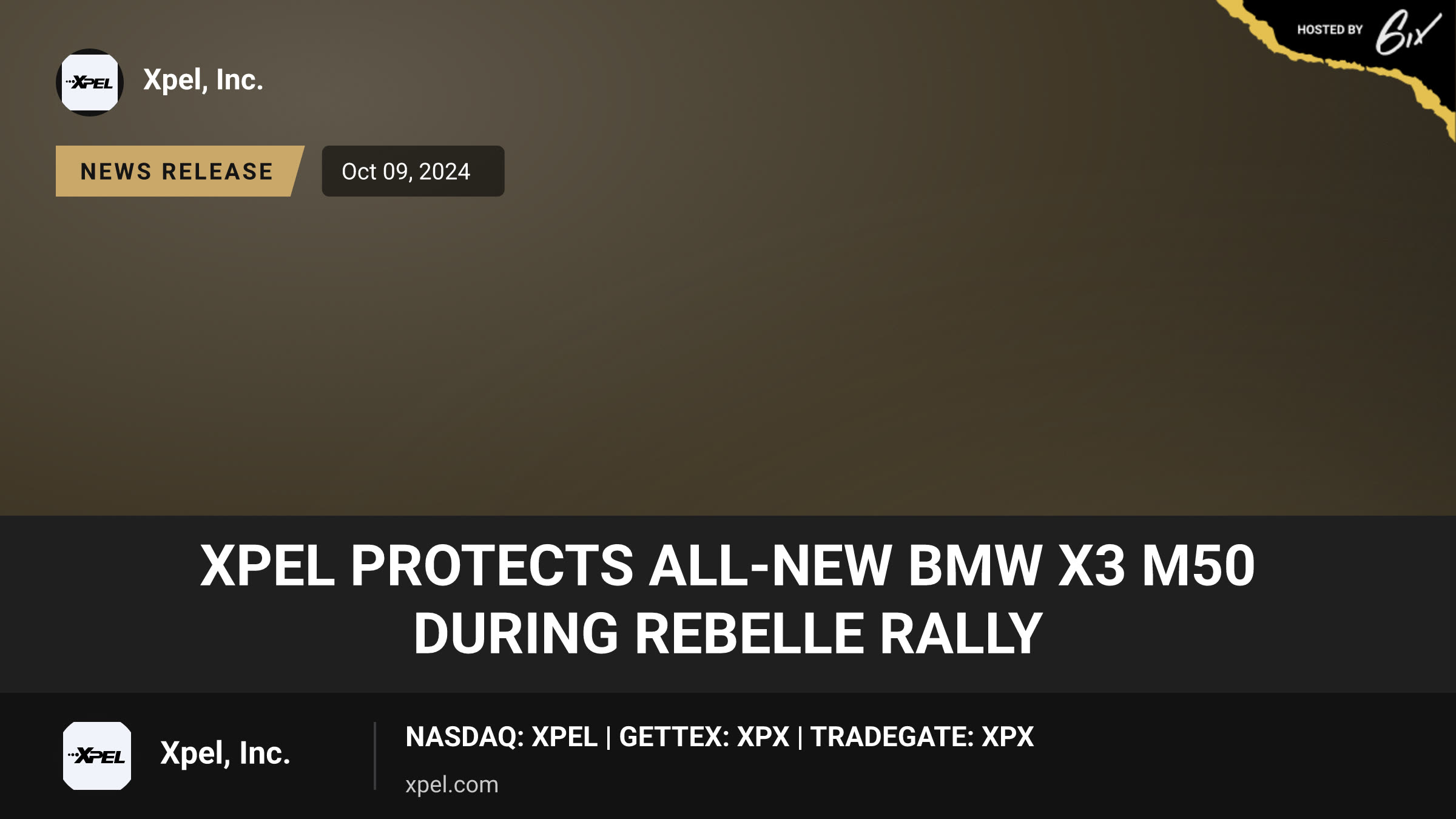 XPEL Protects All-New BMW X3 M50 During Rebelle Rally