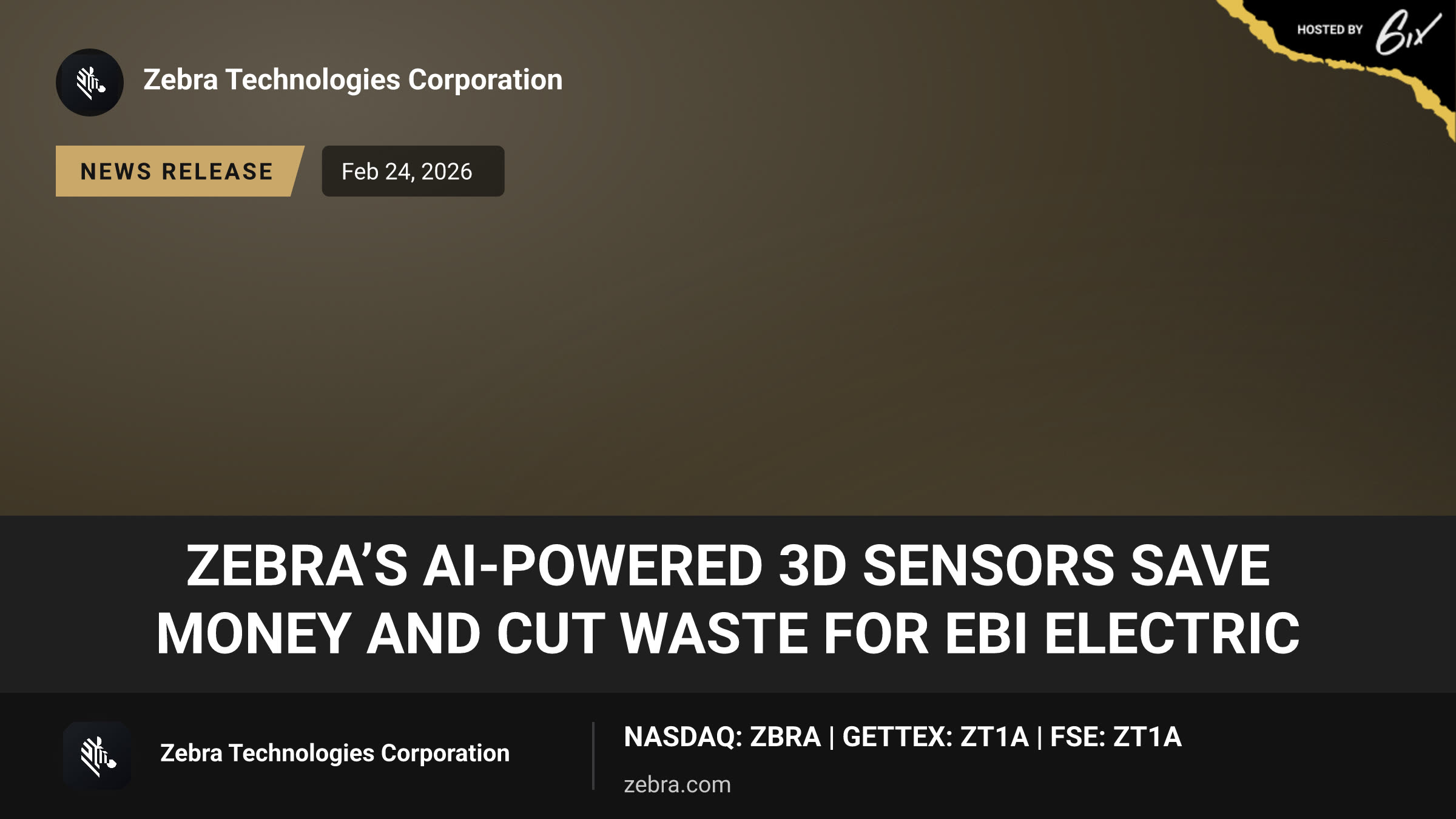 Zebra’s AI-powered 3D Sensors Save Money and Cut Waste for EBI Electric