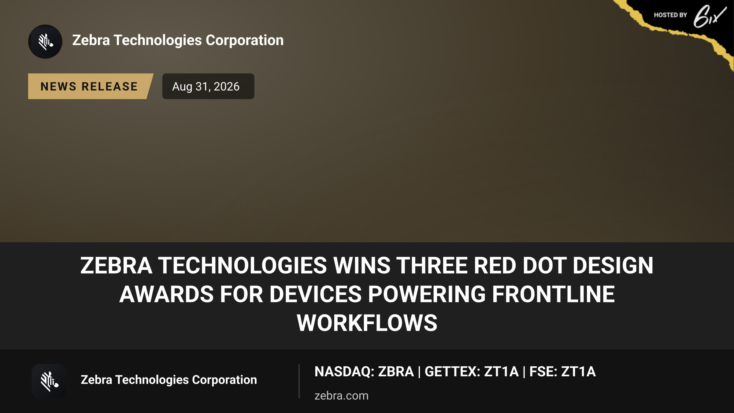 Zebra Technologies Wins Three Red Dot Design Awards for Devices Powering Frontline Workflows