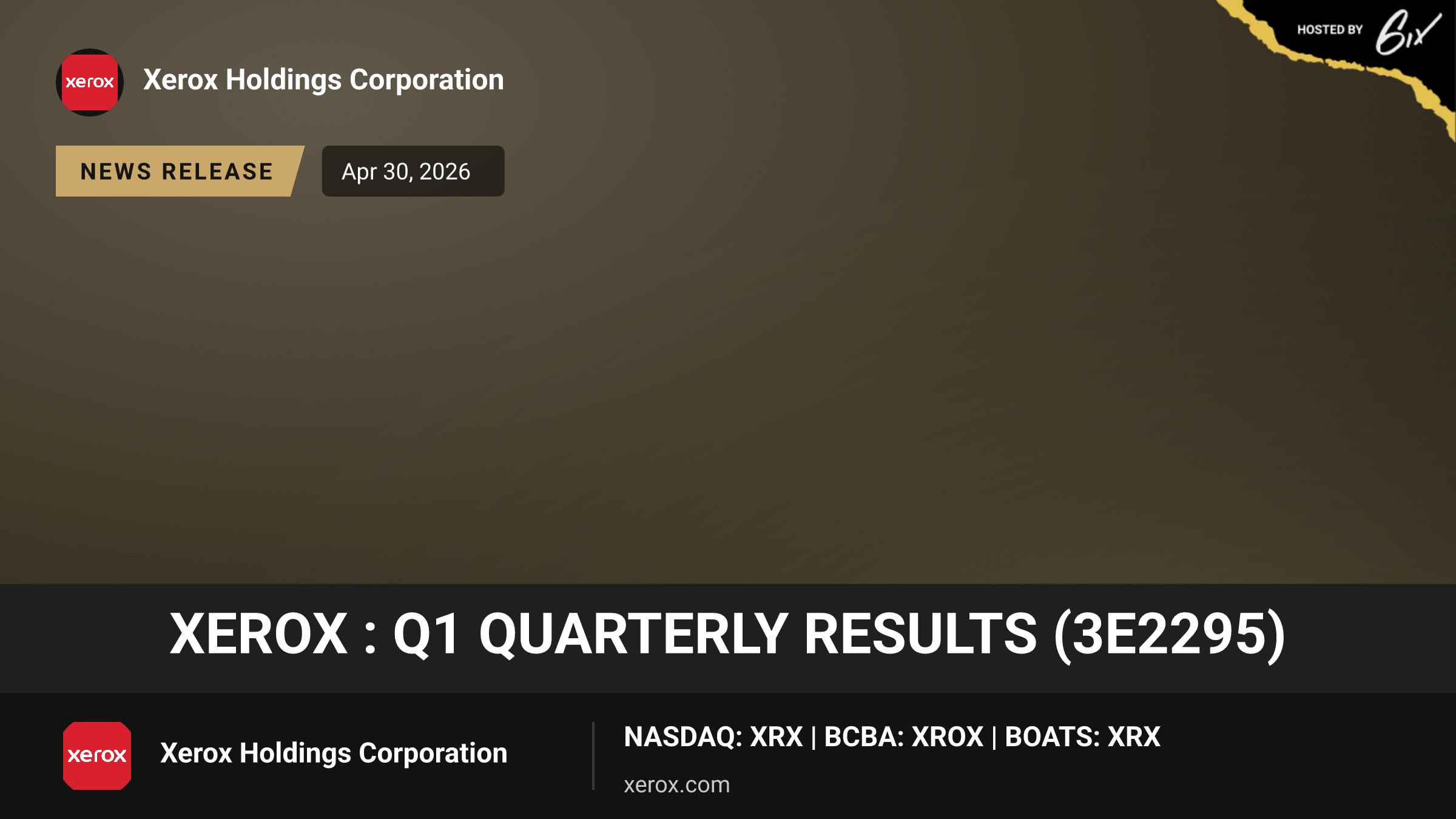 Xerox : Q1 Quarterly Results (3e2295)