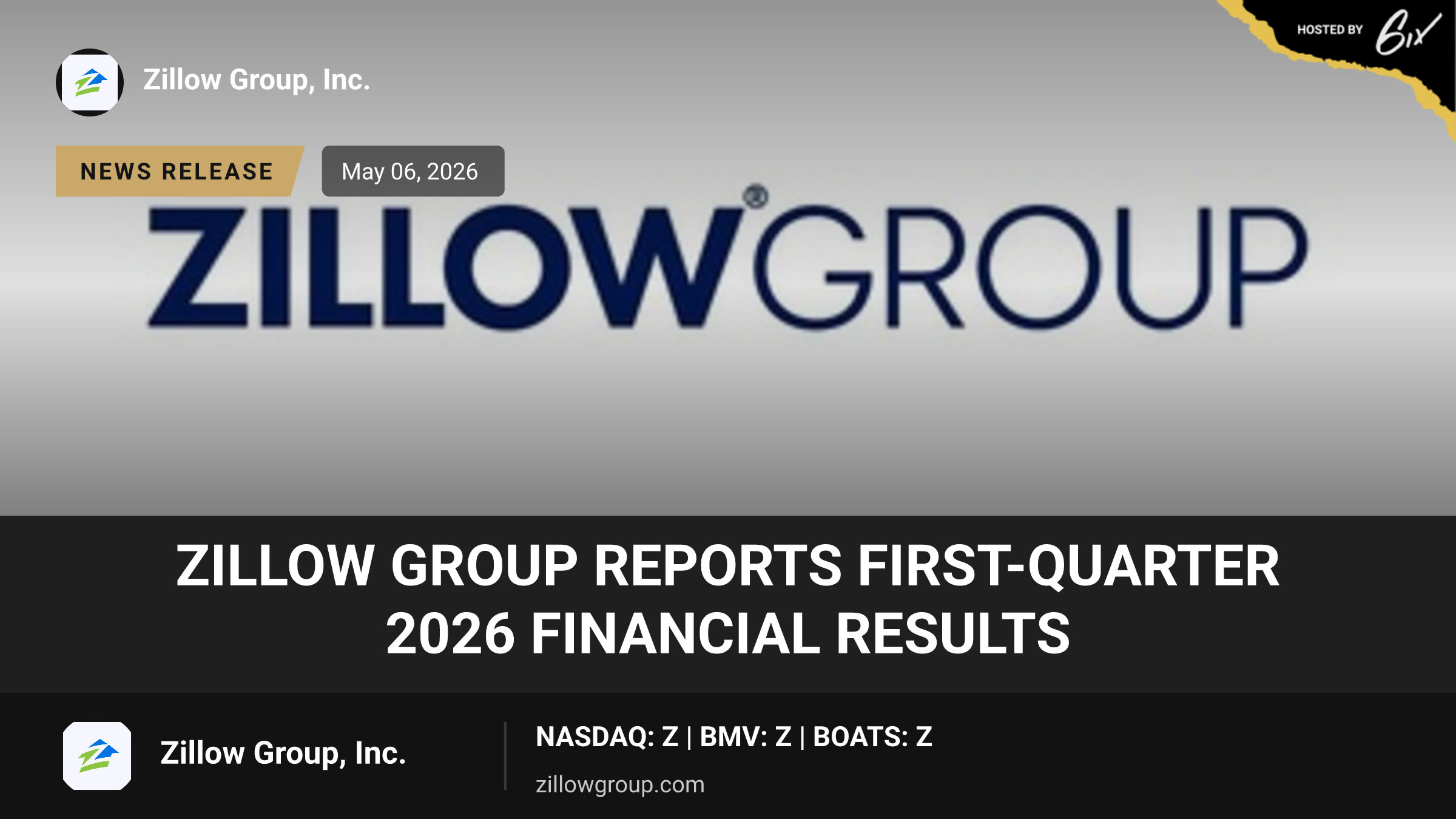 Zillow Group Reports First-Quarter 2026 Financial Results