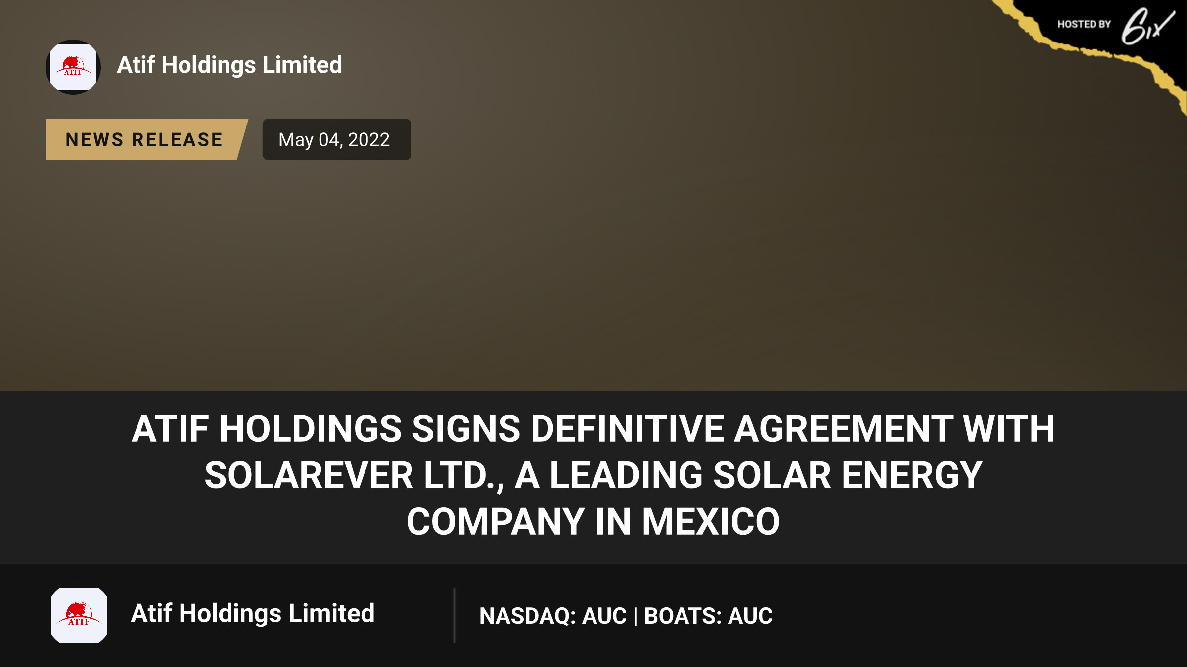ATIF Holdings Signs Definitive Agreement with Solarever Ltd., a Leading Solar Energy Company in Mexico