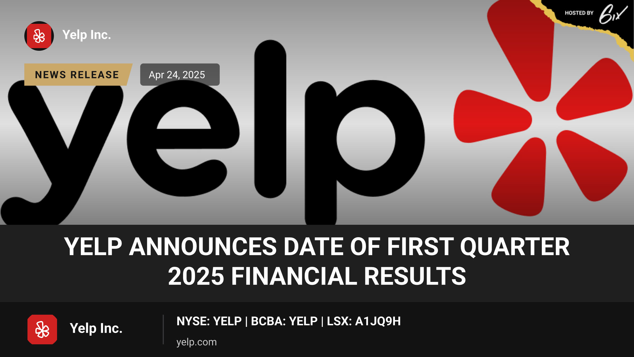 Yelp Announces Date of First Quarter 2025 Financial Results