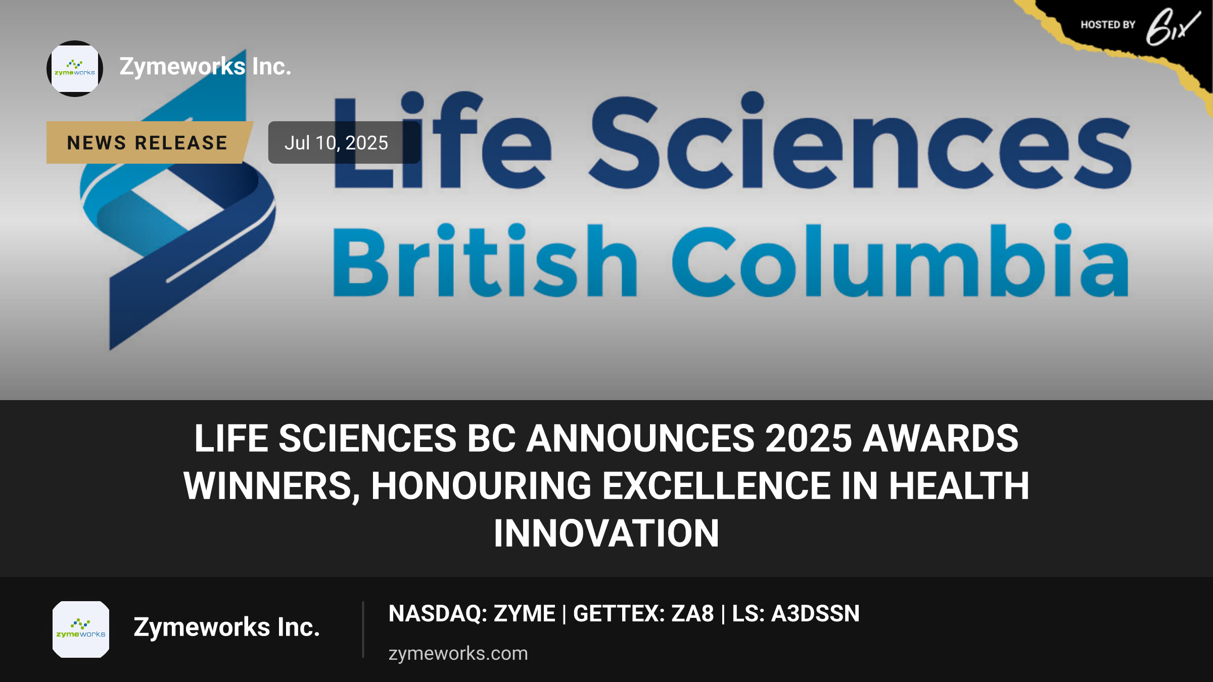 Life Sciences BC Announces 2025 Awards Winners, Honouring Excellence in Health Innovation