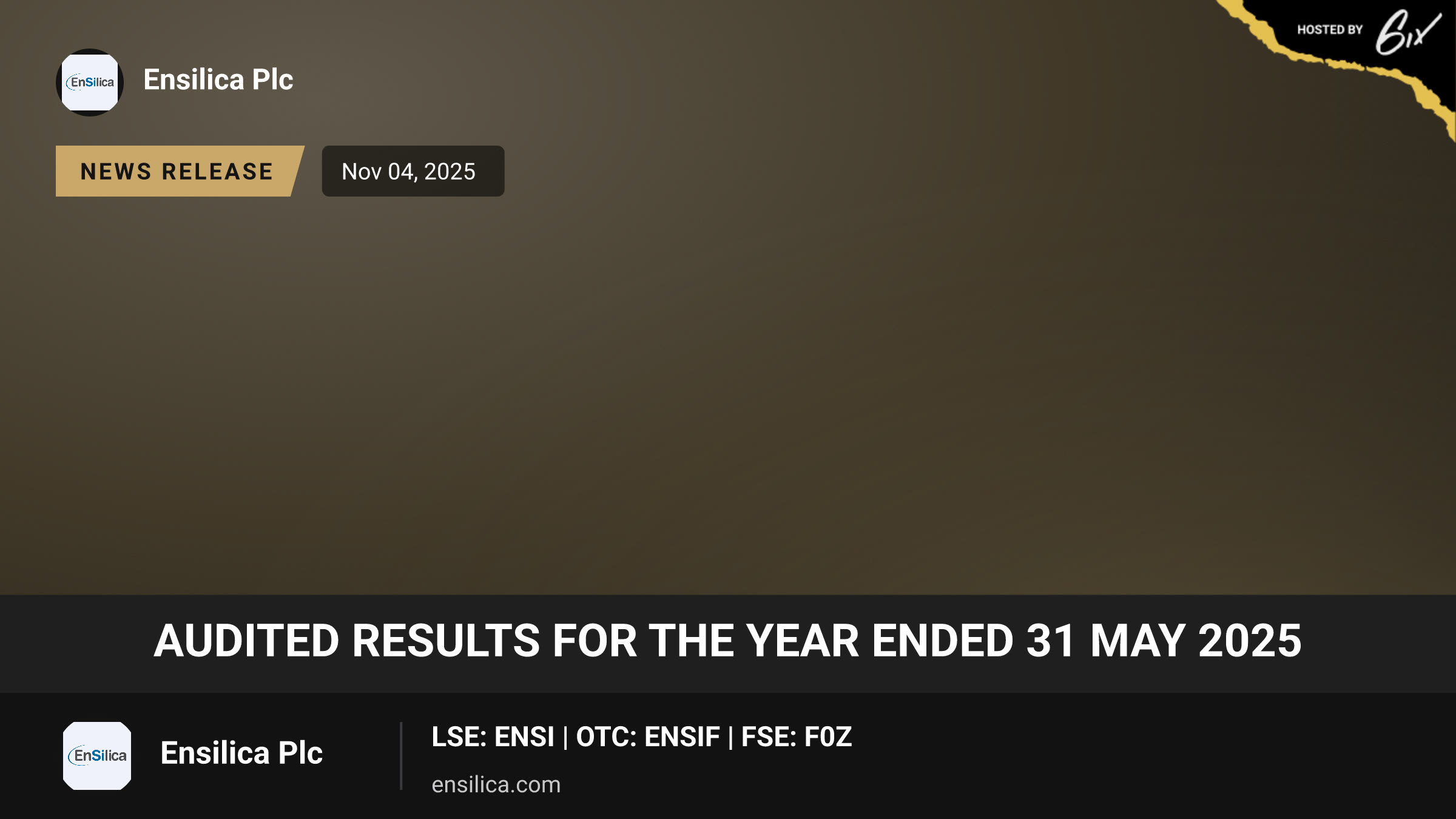 Audited Results for the Year Ended 31 May 2025