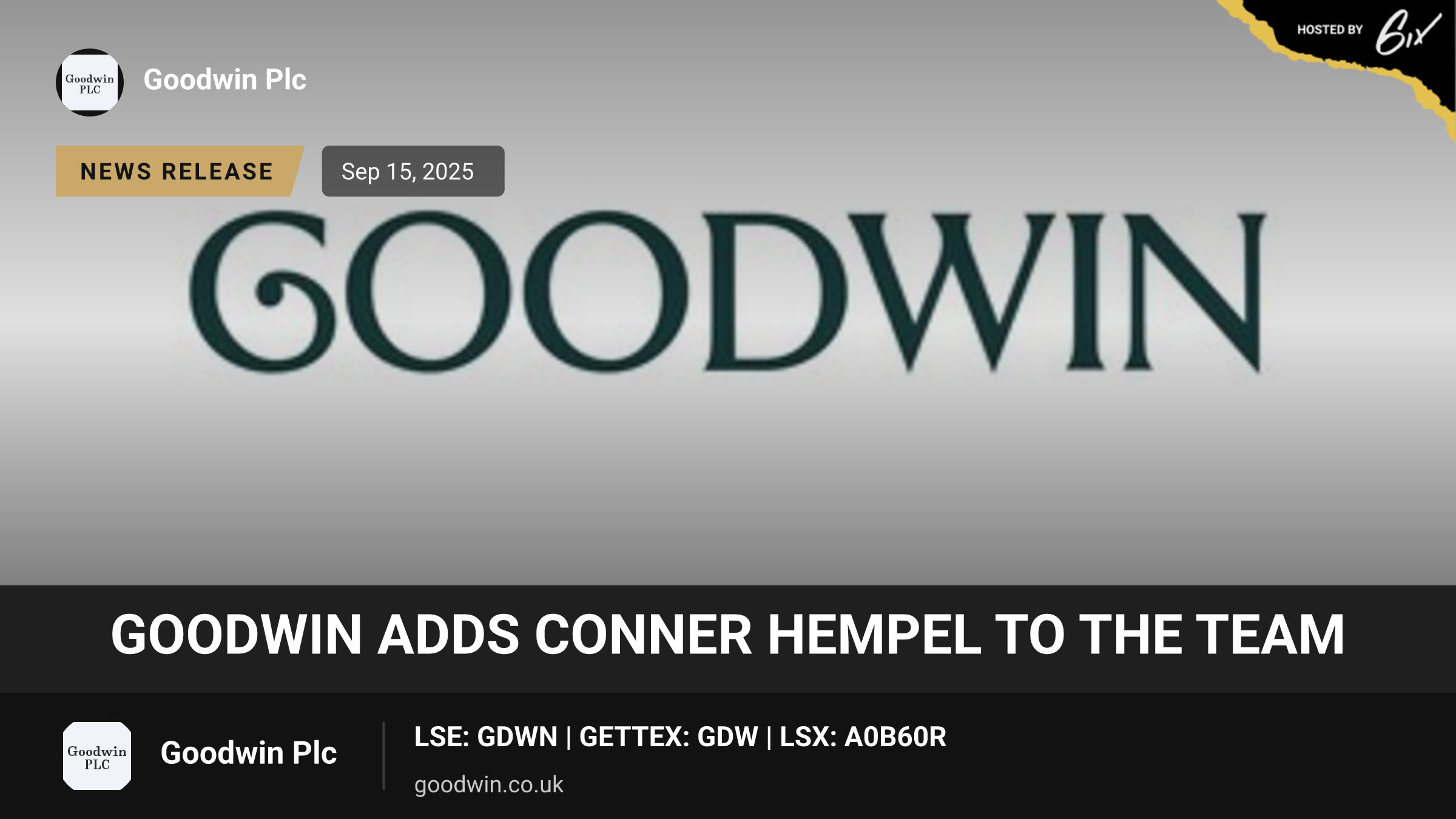 Goodwin Adds Conner Hempel to the Team