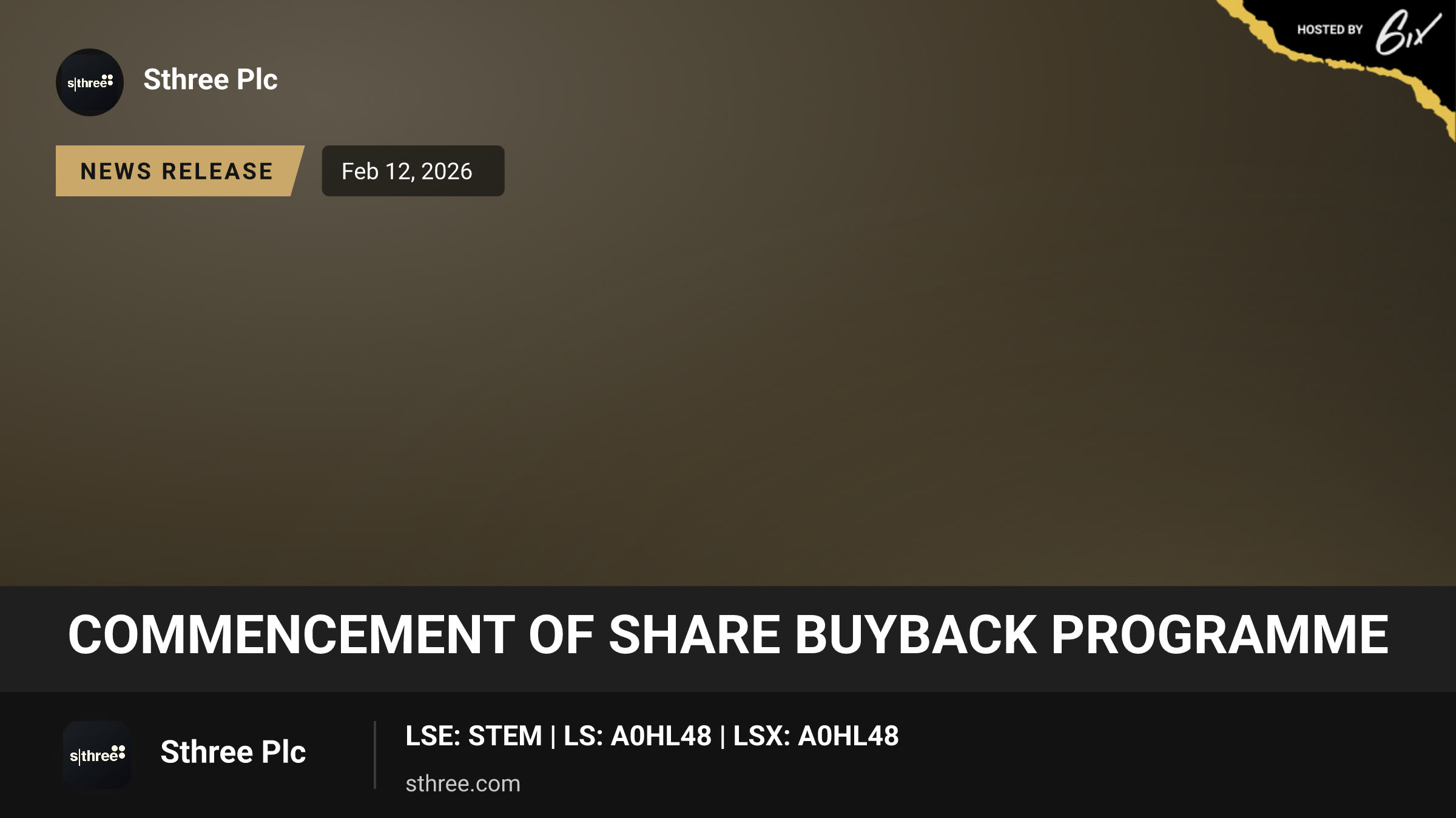 Commencement of Share Buyback Programme