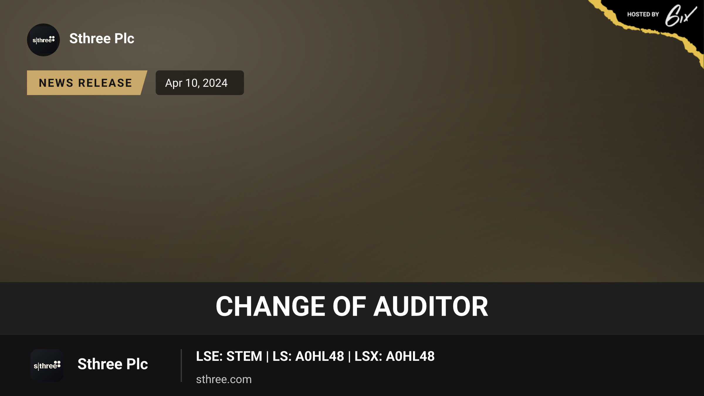 Change of Auditor