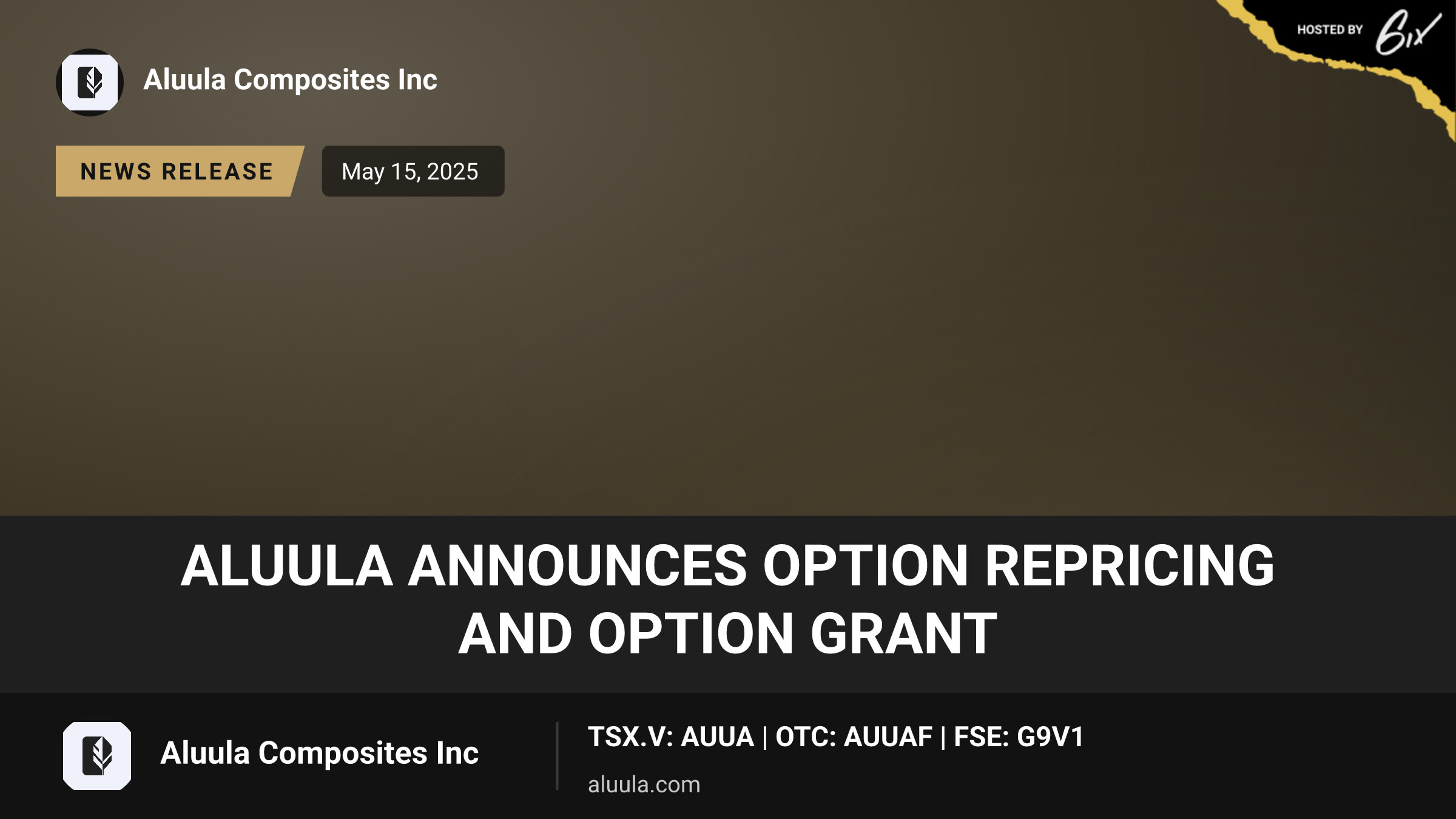 ALUULA Announces Option Repricing and Option Grant
