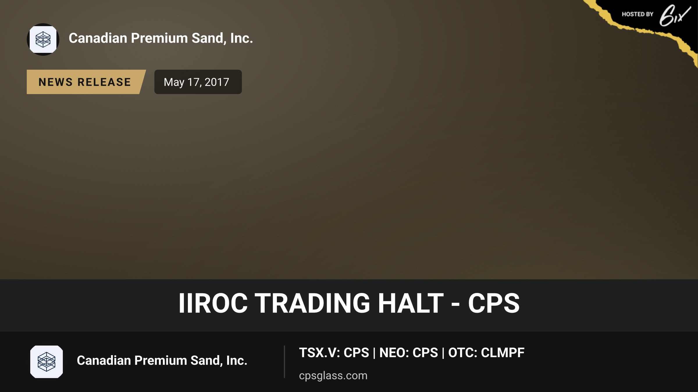IIROC Trading Halt - CPS