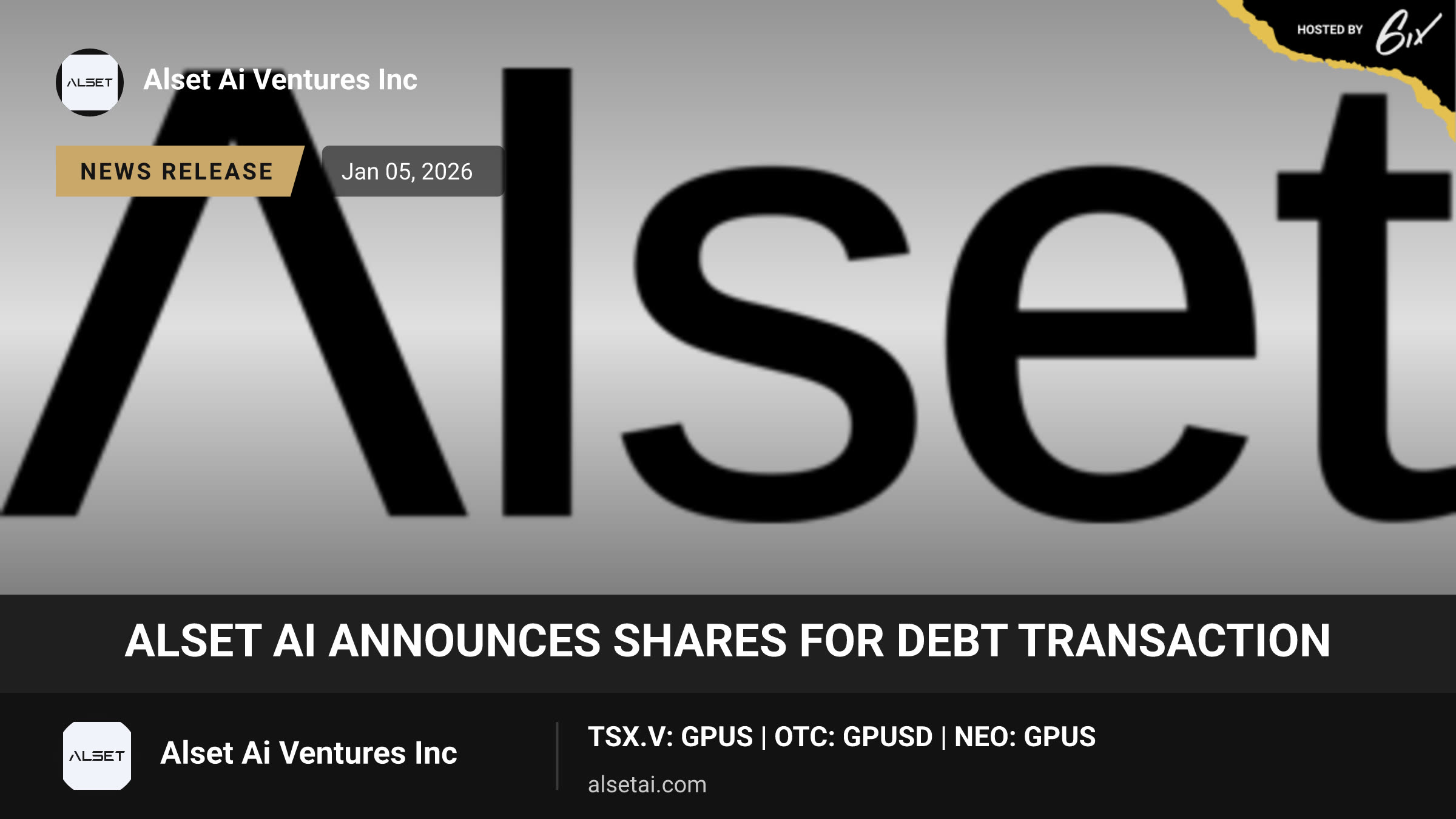 Alset AI Announces Shares for Debt Transaction