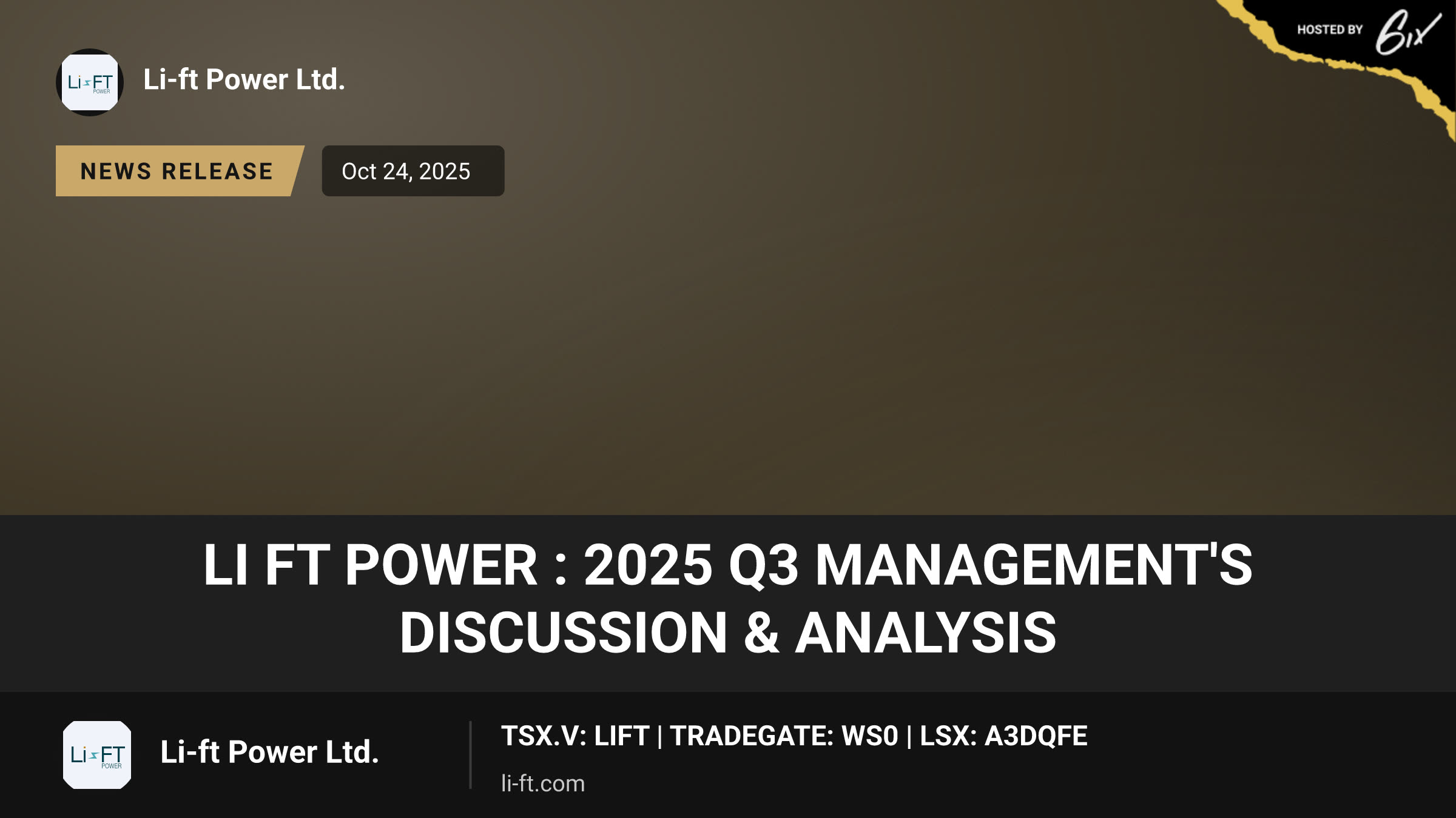 Li FT Power : 2025 Q3 Management's Discussion & Analysis