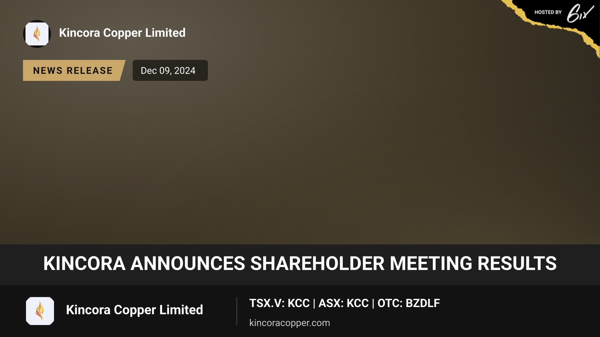 Kincora Announces Shareholder Meeting Results