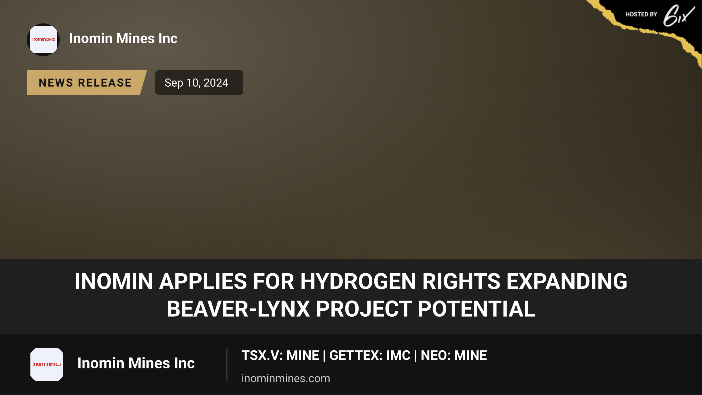 Inomin Applies for Hydrogen Rights Expanding Beaver-Lynx Project Potential