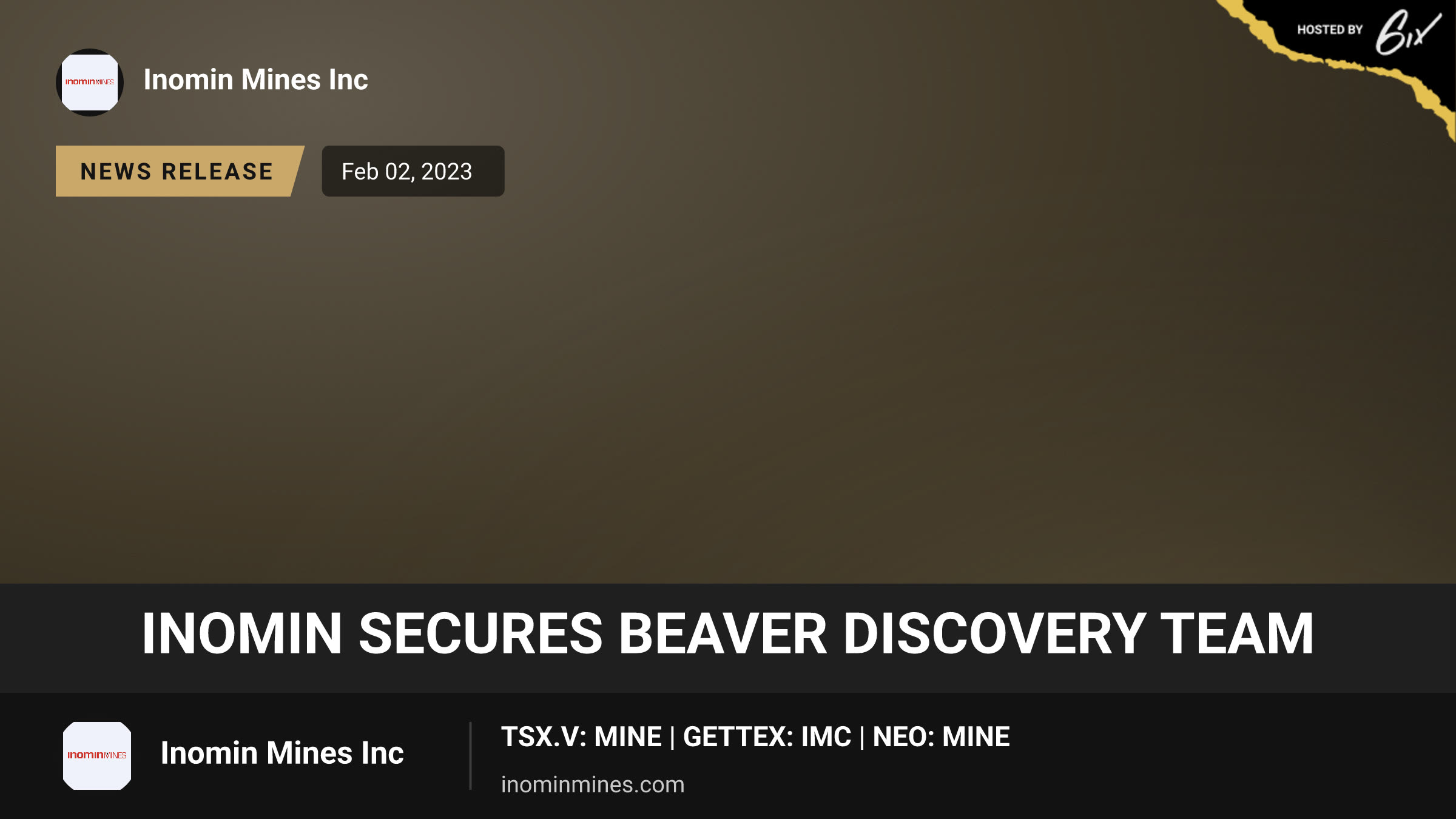 Inomin Secures Beaver Discovery Team