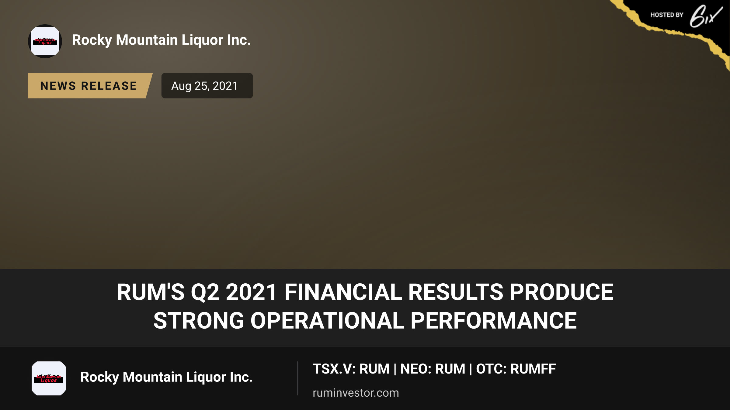 RUM's Q2 2021 Financial Results Produce Strong Operational Performance