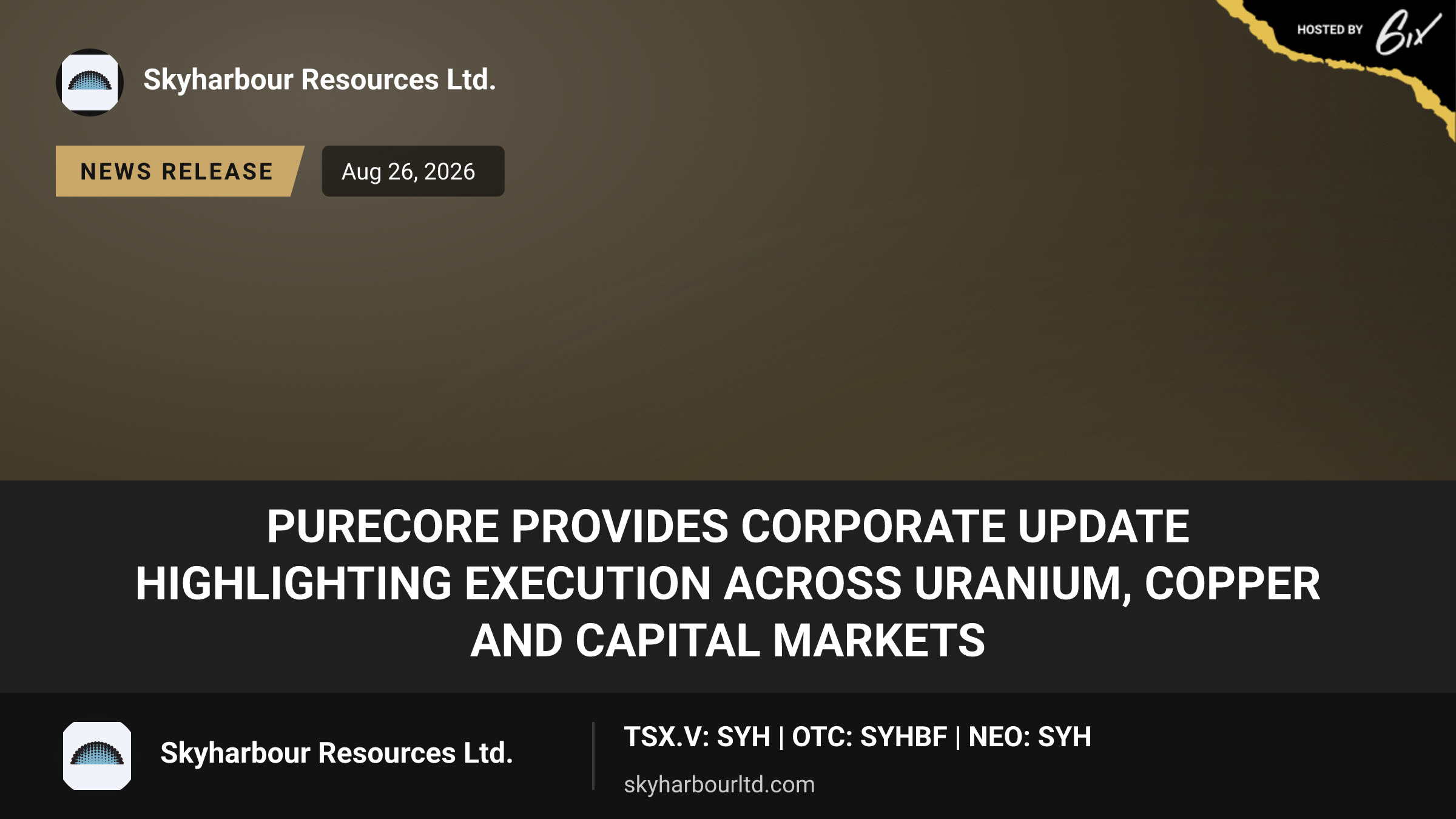 Purecore Provides Corporate Update Highlighting Execution Across Uranium, Copper and Capital Markets