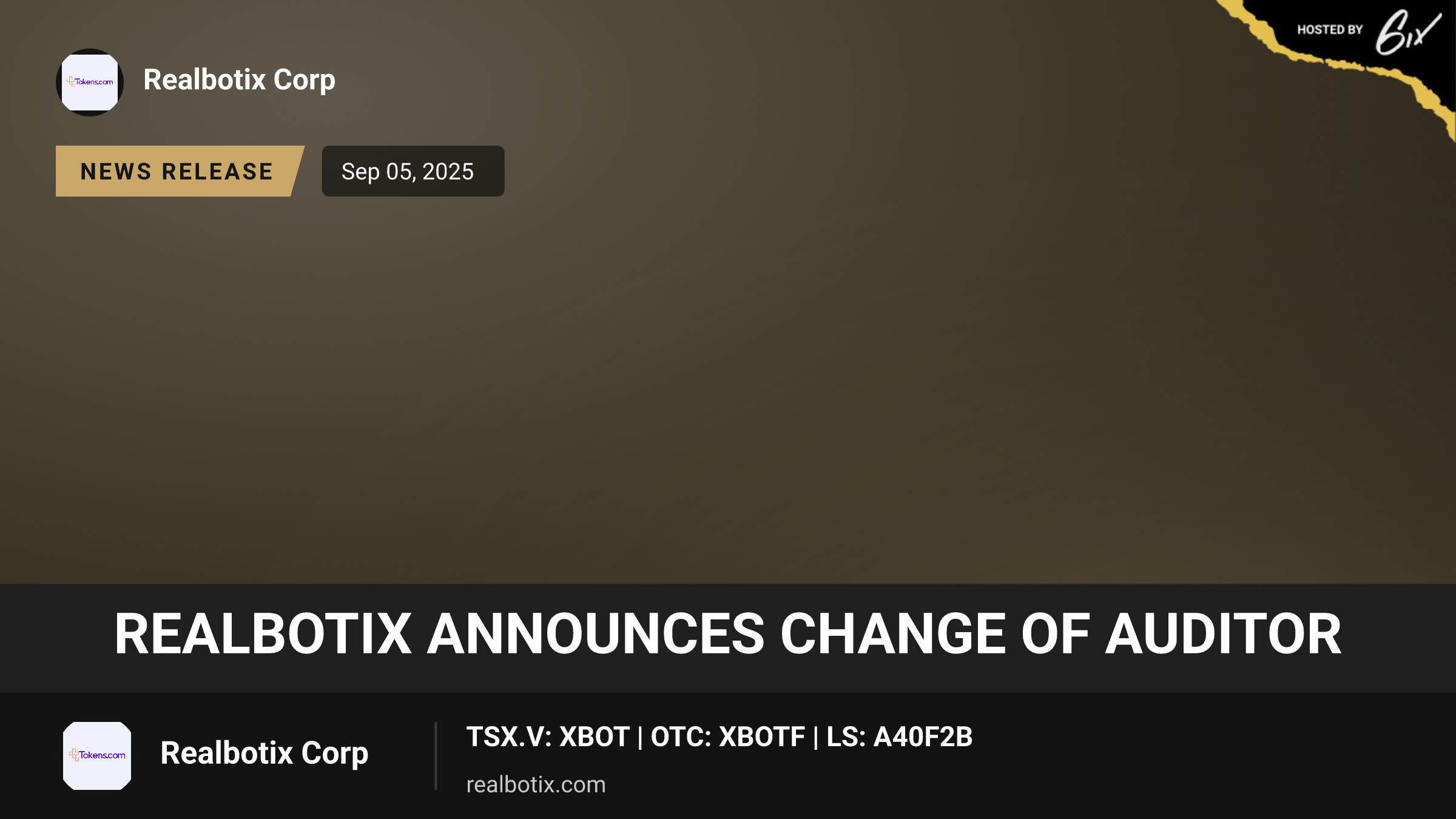 Realbotix Announces Change of Auditor