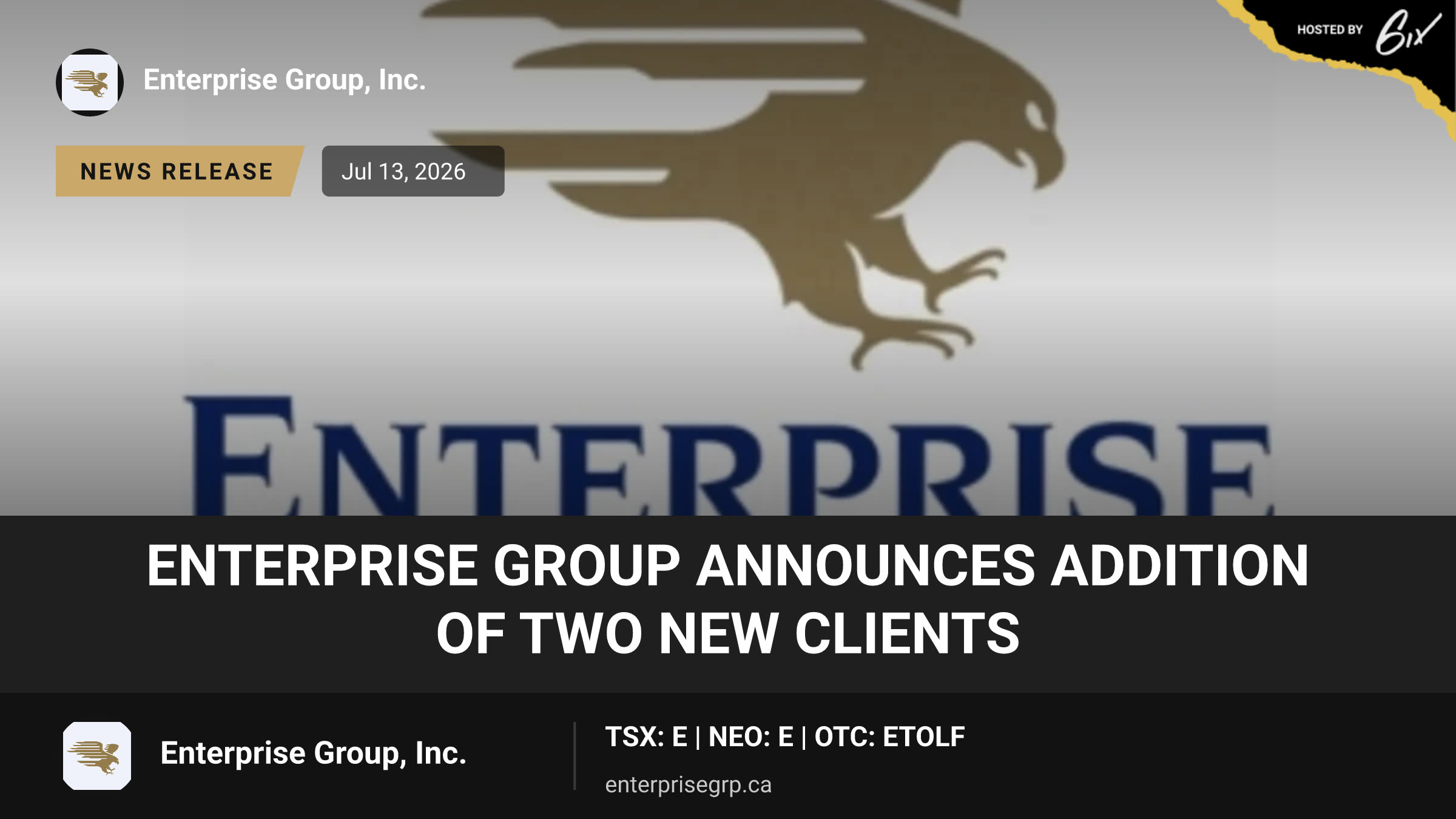 Enterprise Group Announces Addition of Two New Clients