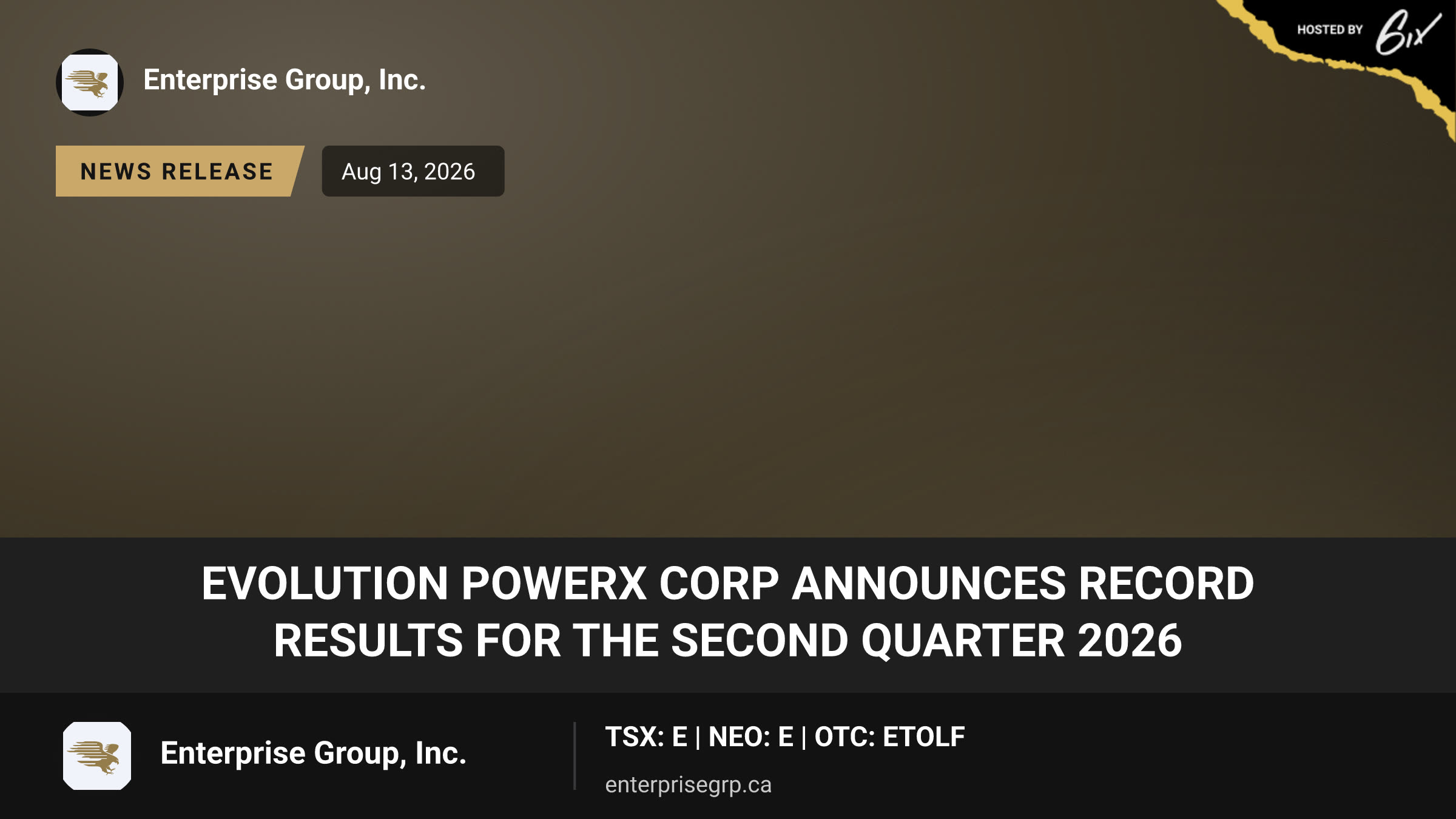 Evolution PowerX Corp Announces Record Results for the Second Quarter 2026