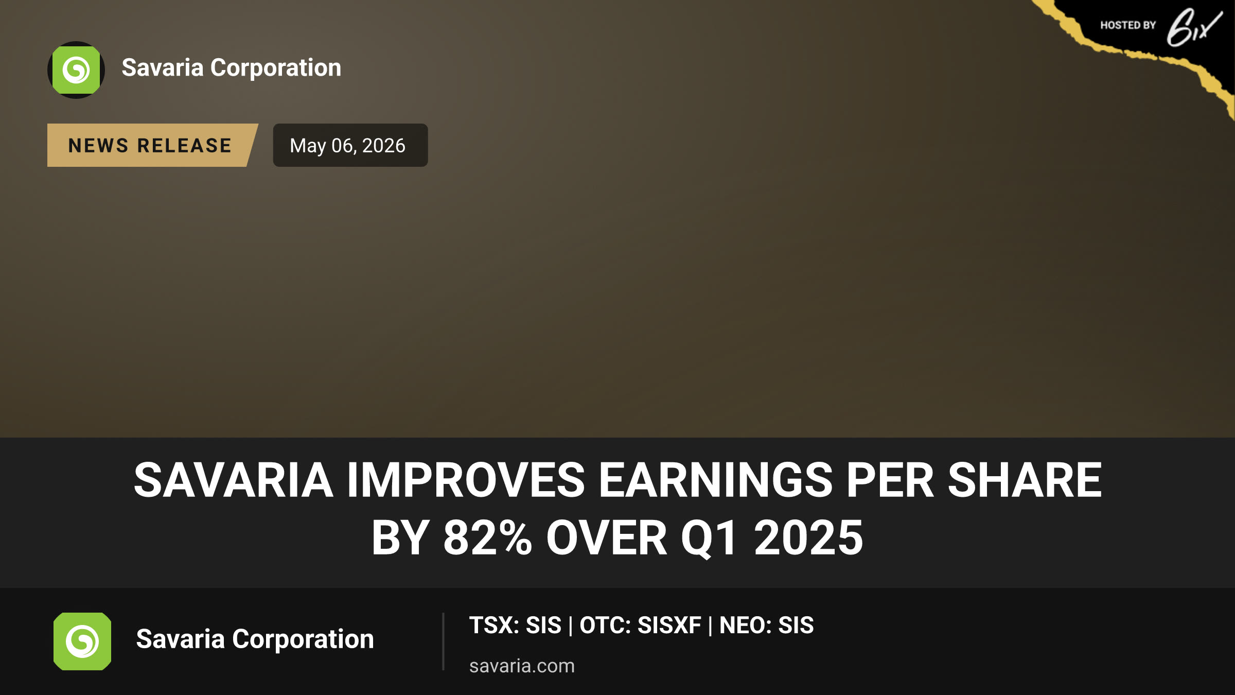 Savaria Improves Earnings per Share by 82% Over Q1 2025