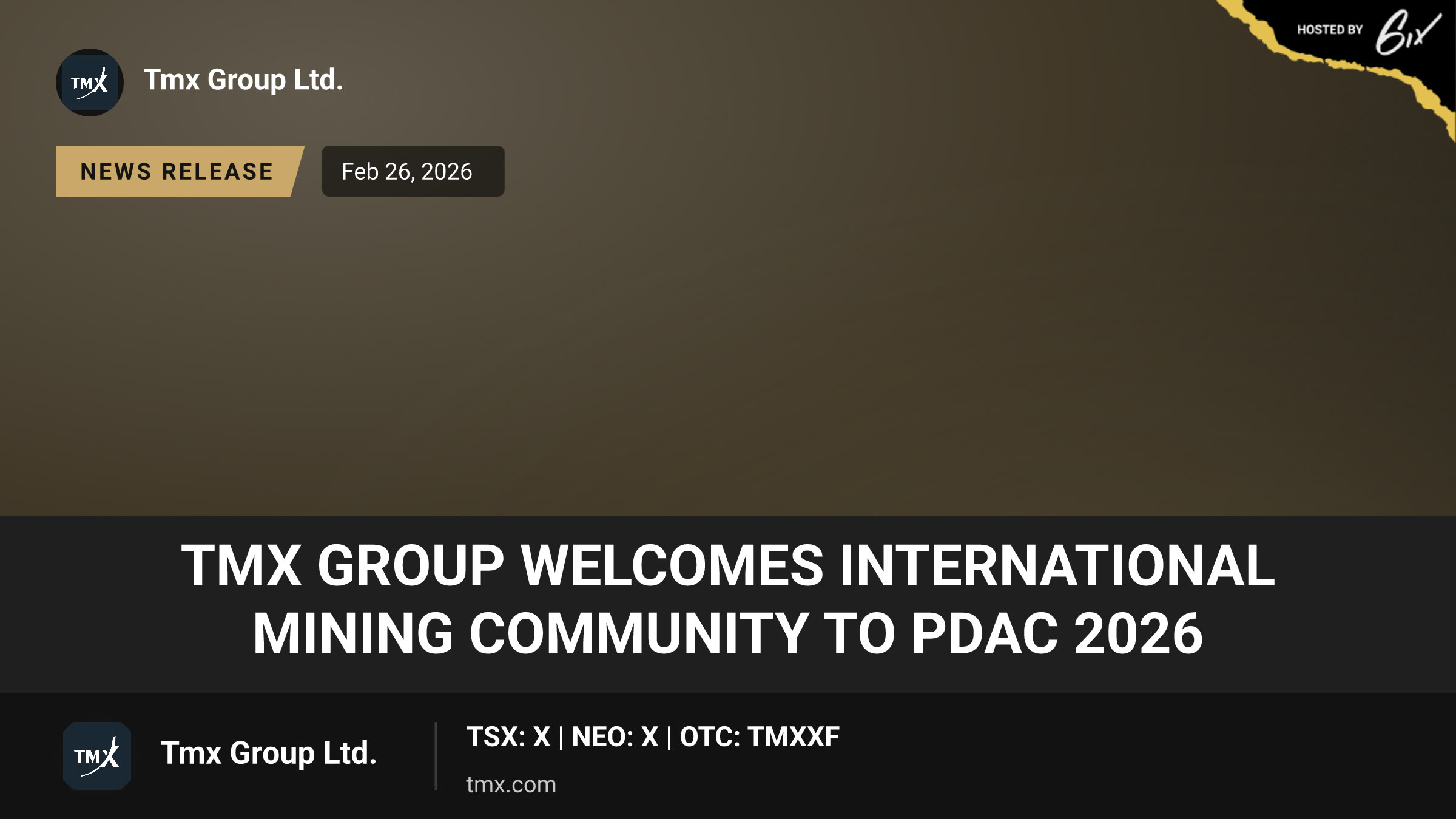 TMX Group Welcomes International Mining Community to PDAC 2026