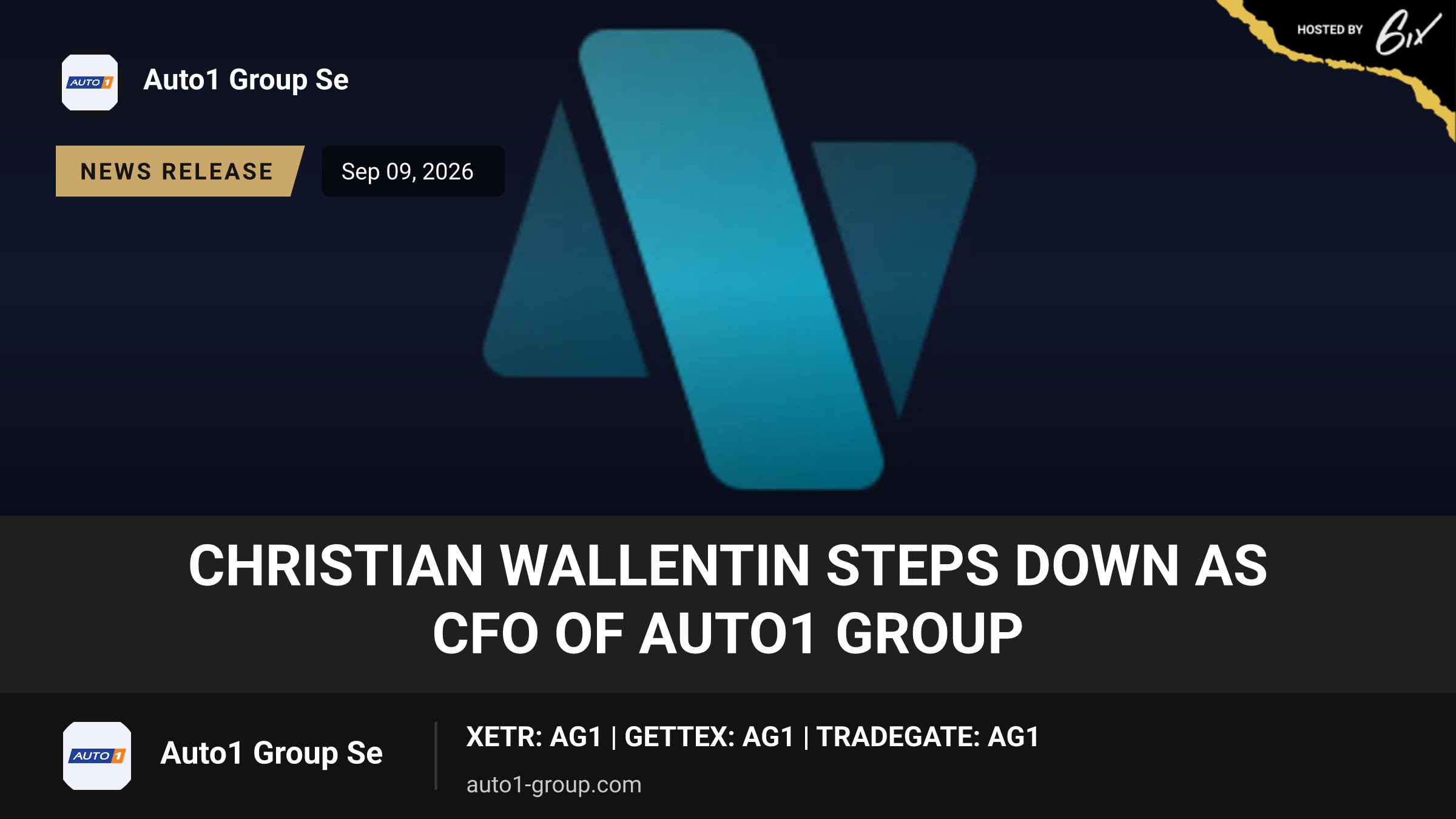 Christian Wallentin Steps Down as CFO of AUTO1 Group