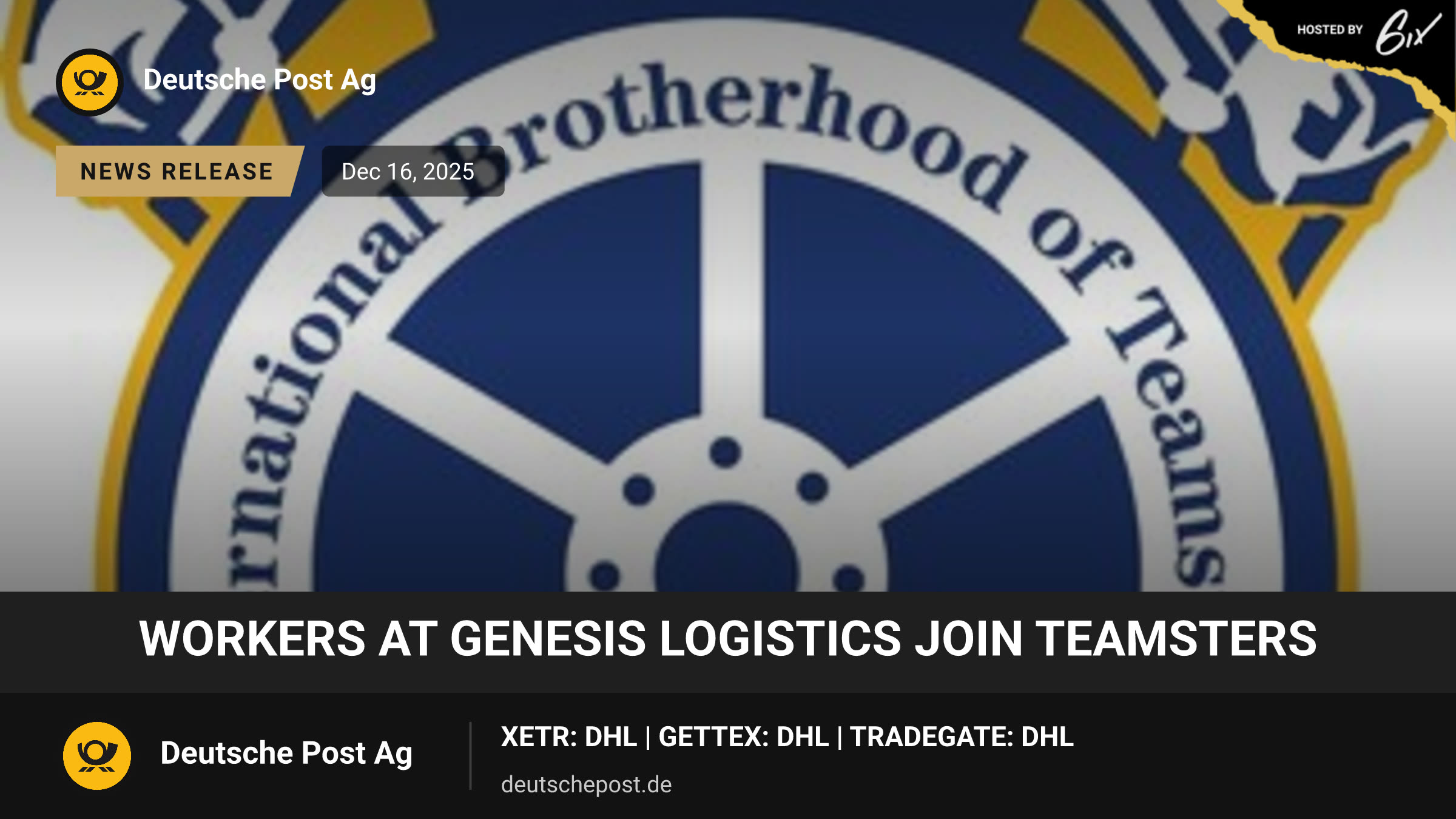 WORKERS AT GENESIS LOGISTICS JOIN TEAMSTERS