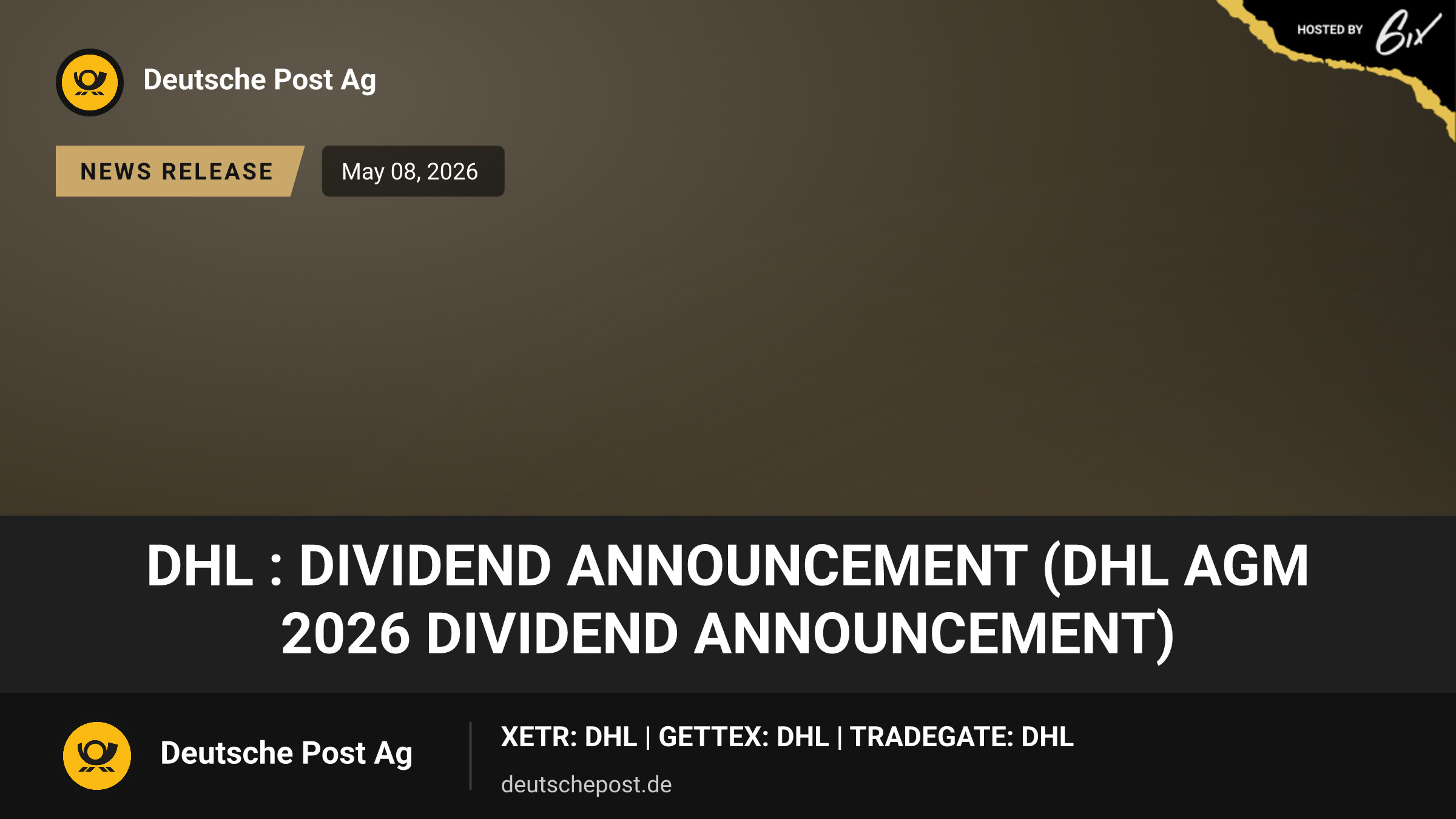 DHL : Dividend announcement (DHL AGM 2026 Dividend announcement)