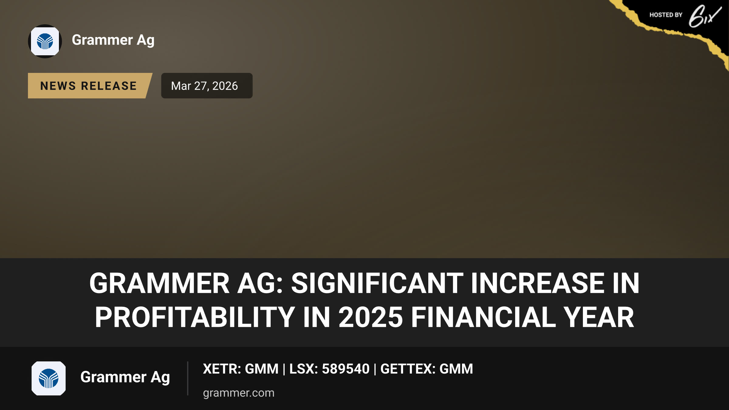GRAMMER AG: Significant increase in profitability in 2025 financial year