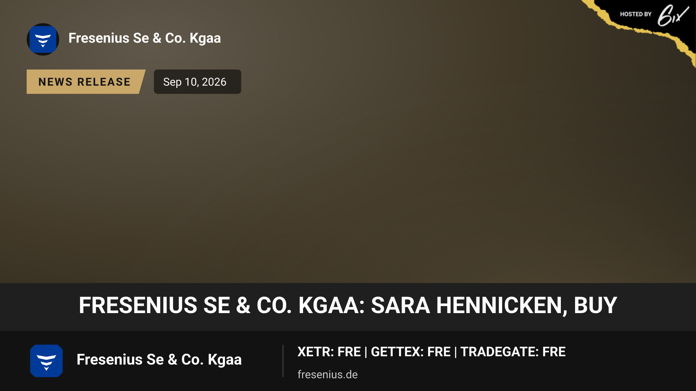 Fresenius SE & Co. KGaA: Sara Hennicken, buy