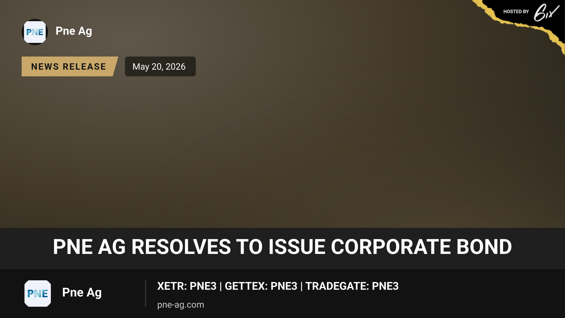 PNE AG resolves to issue corporate bond