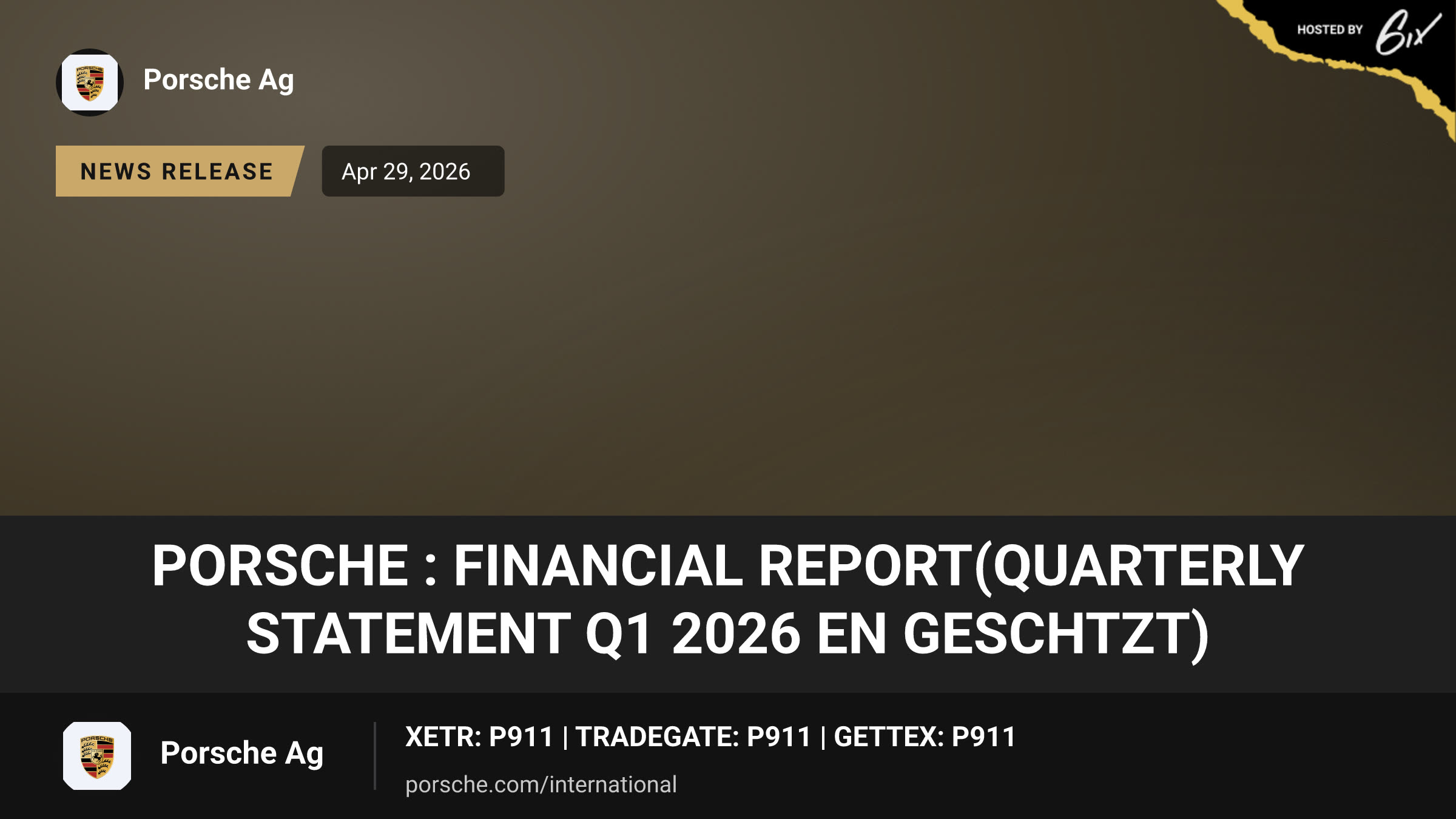 Porsche : FInancial Report(Quarterly Statement Q1 2026 EN geschtzt)