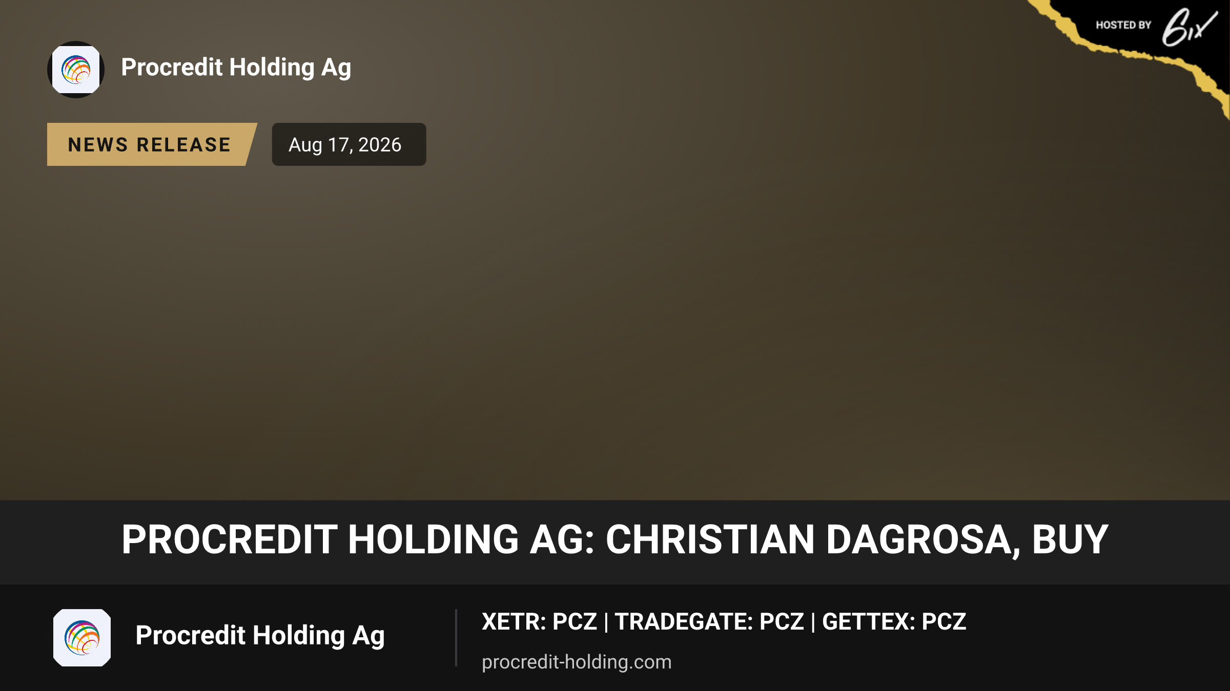 ProCredit Holding AG: Christian Dagrosa, buy