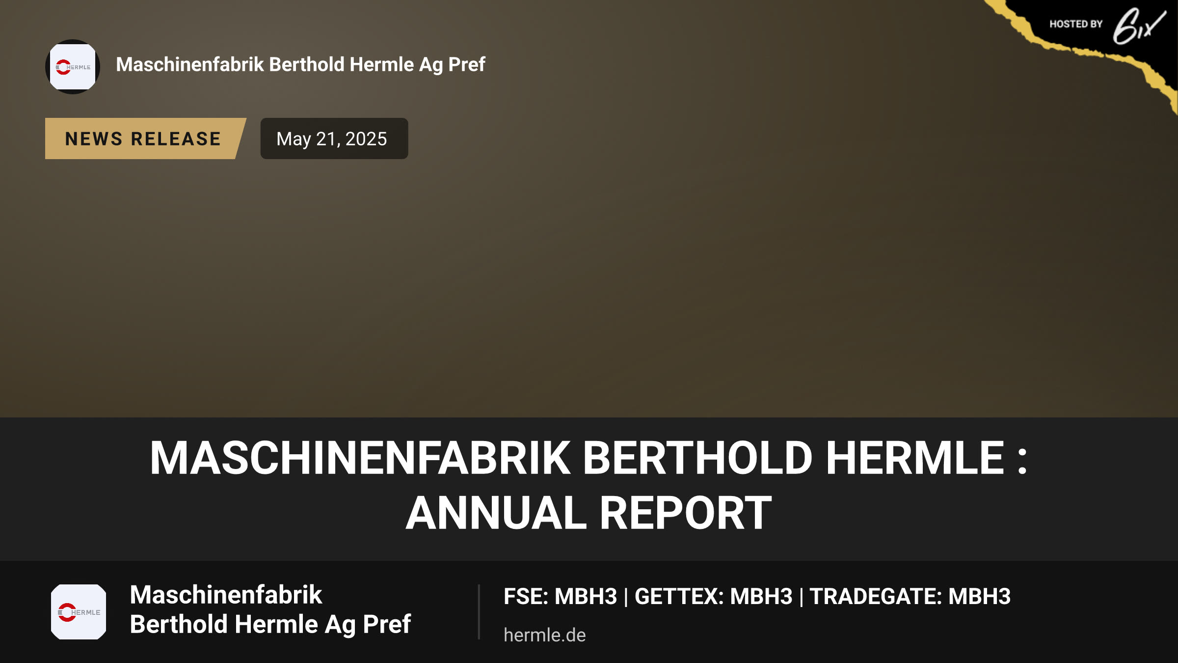Maschinenfabrik Berthold Hermle : Annual report