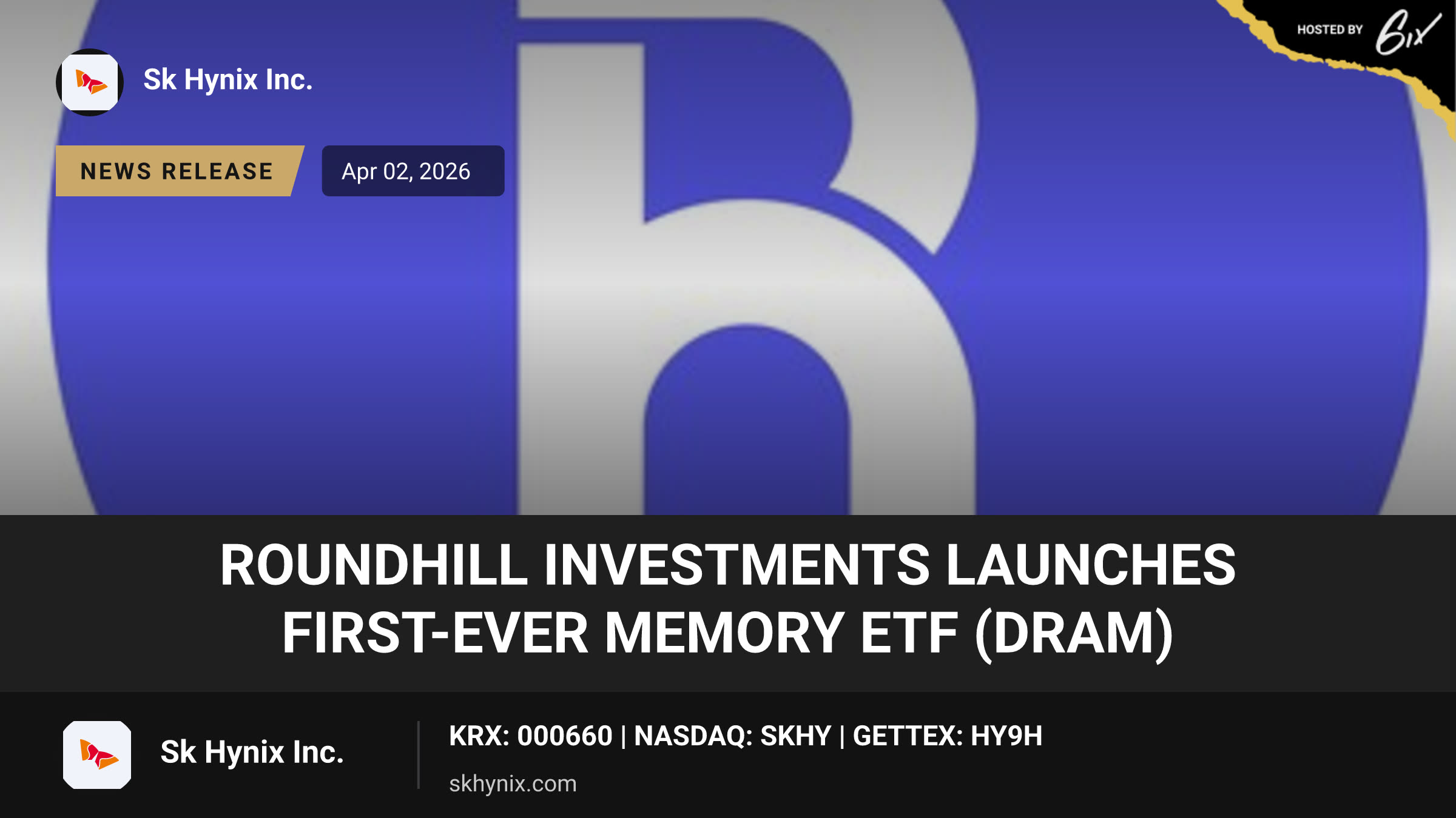 Roundhill Investments Launches First-Ever Memory ETF (DRAM)