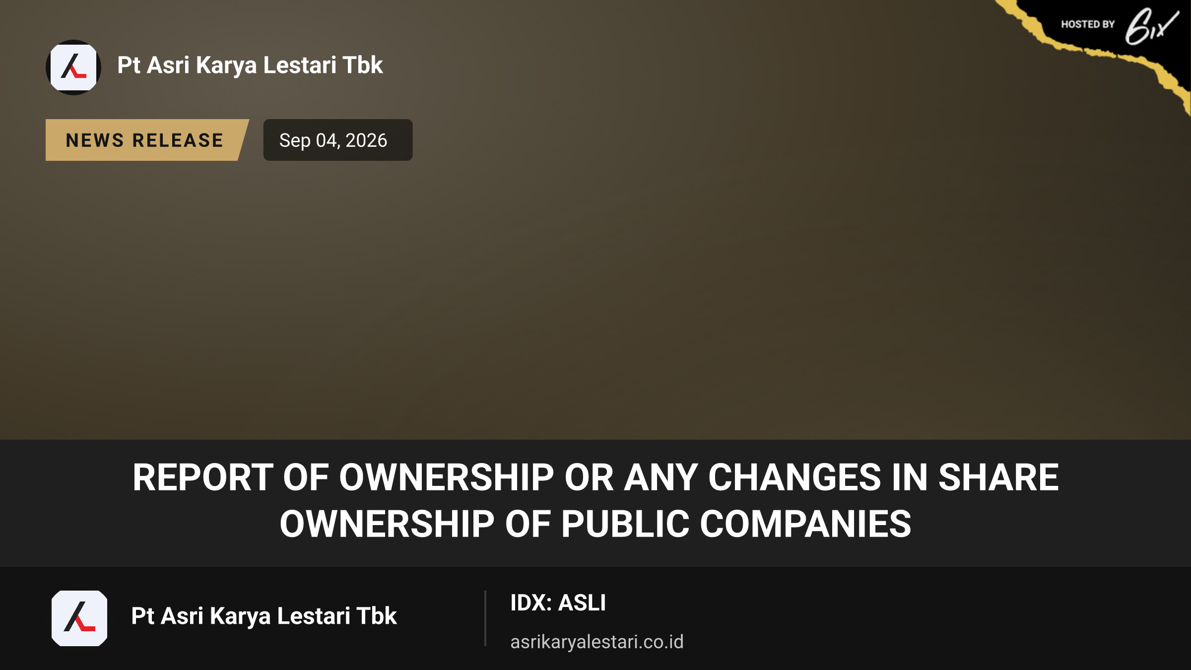 REPORT OF OWNERSHIP OR ANY CHANGES IN SHARE OWNERSHIP OF PUBLIC COMPANIES
