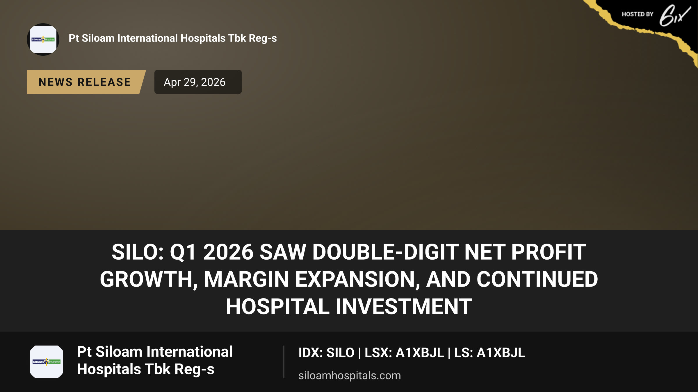 SILO: Q1 2026 saw double-digit net profit growth, margin expansion, and continued hospital investment