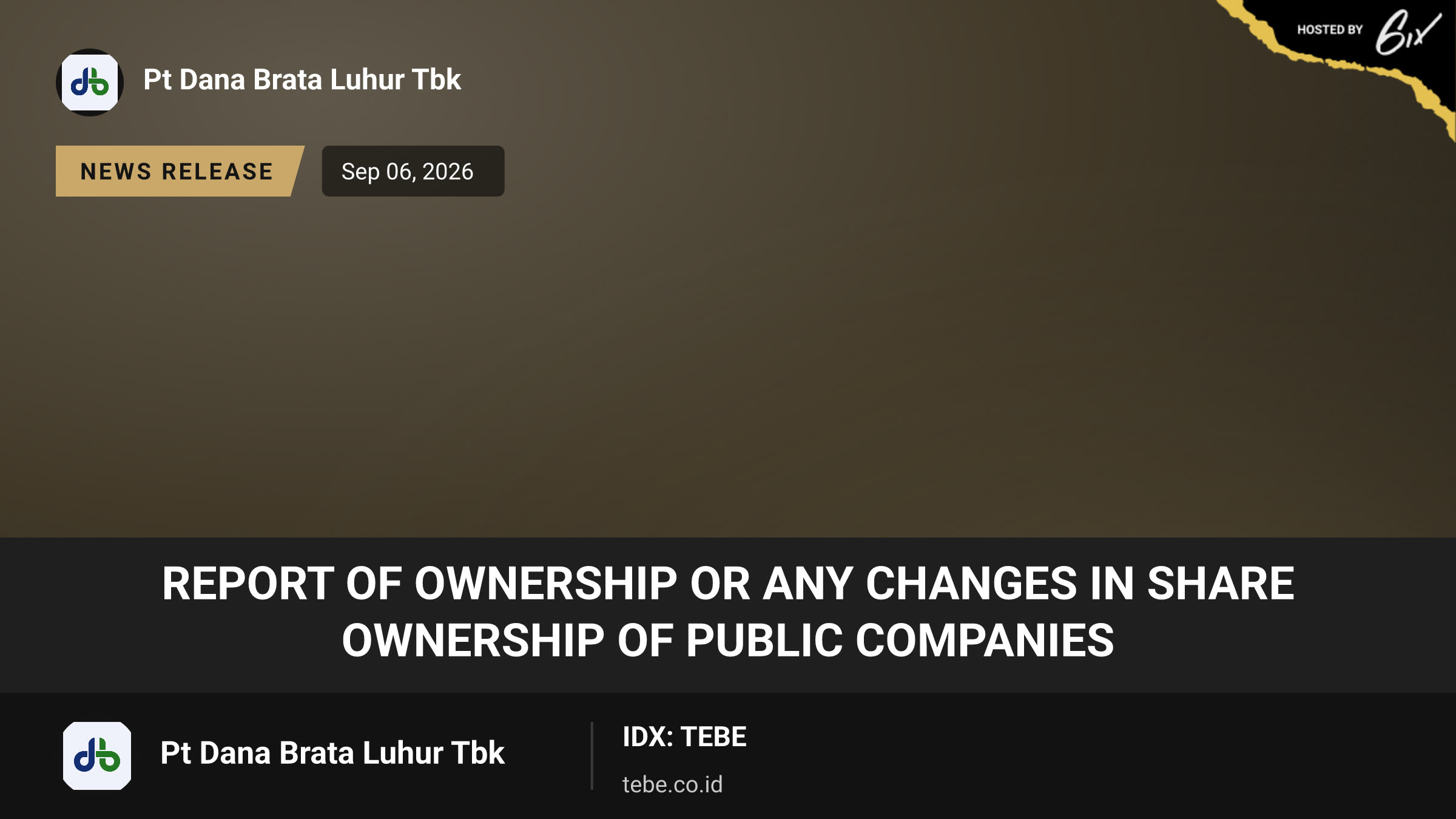 REPORT OF OWNERSHIP OR ANY CHANGES IN SHARE OWNERSHIP OF PUBLIC COMPANIES