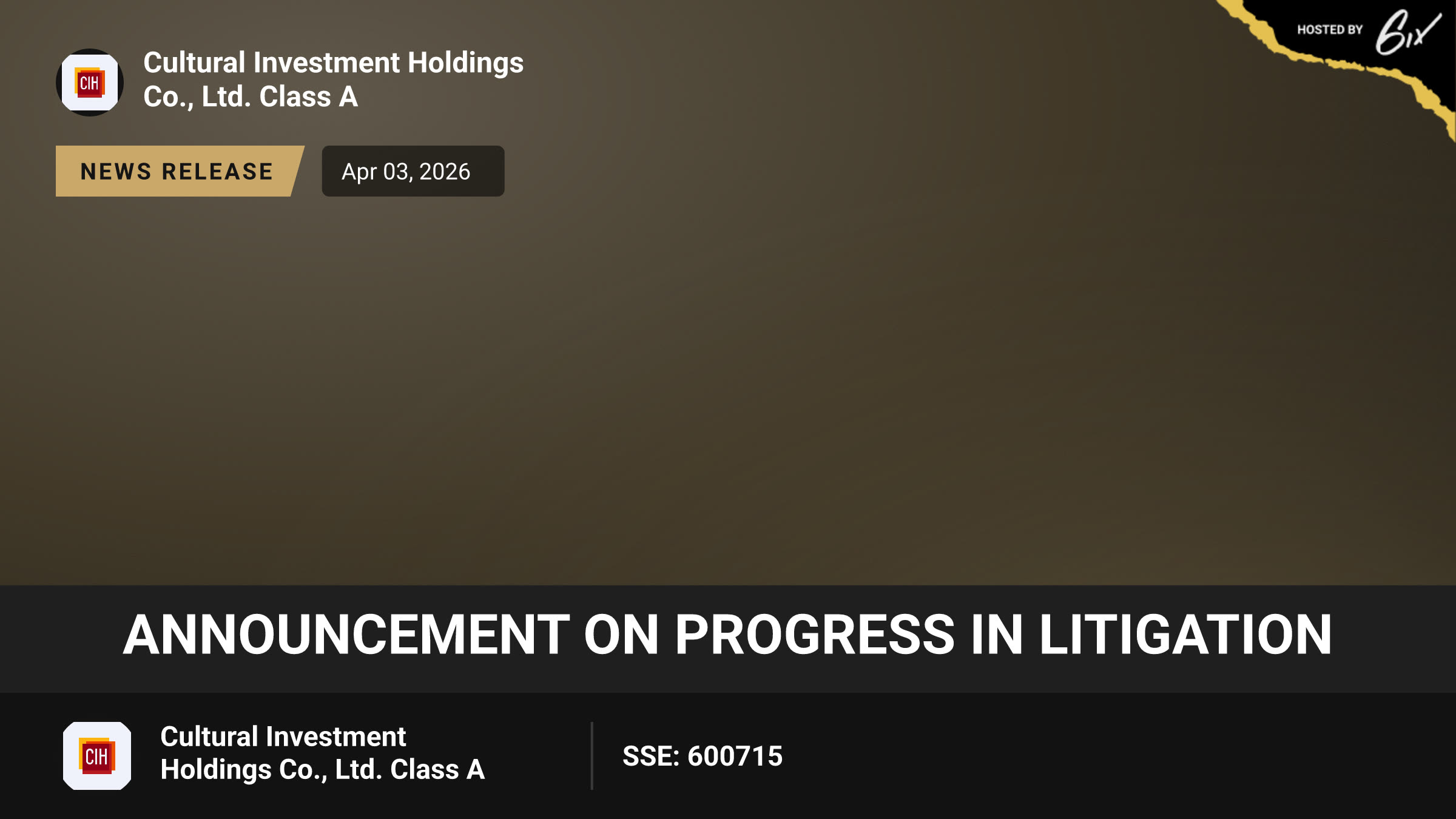 Announcement on Progress in Litigation