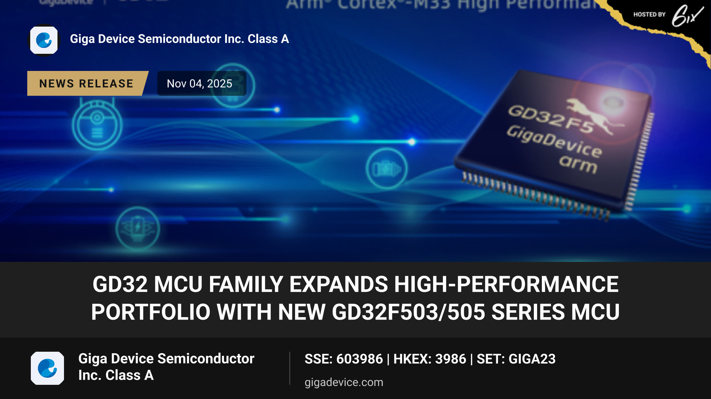 GD32 MCU Family Expands High-Performance Portfolio with New GD32F503/505 Series MCU