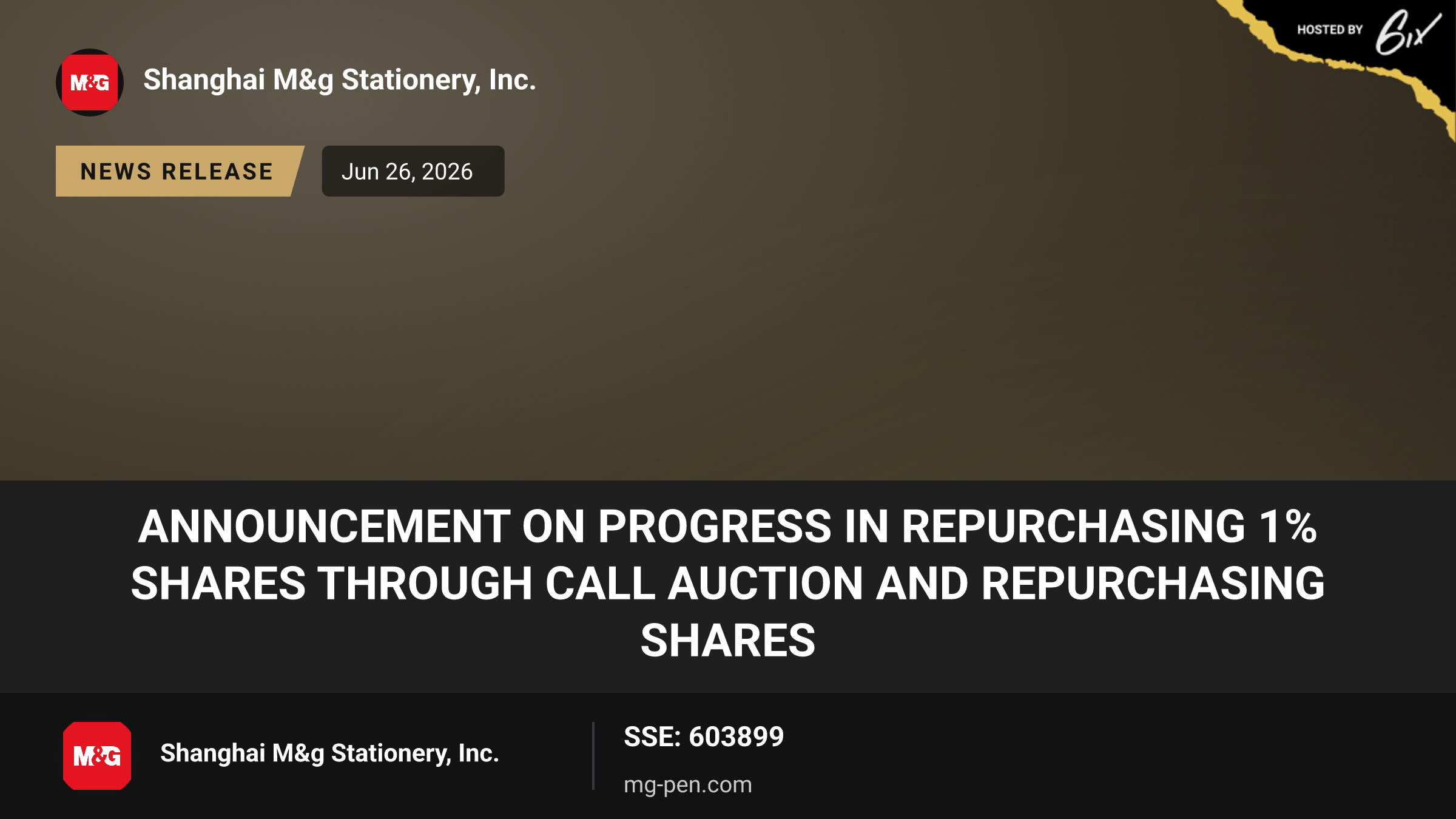 Announcement on Progress in Repurchasing 1% Shares through Call Auction and Repurchasing Shares